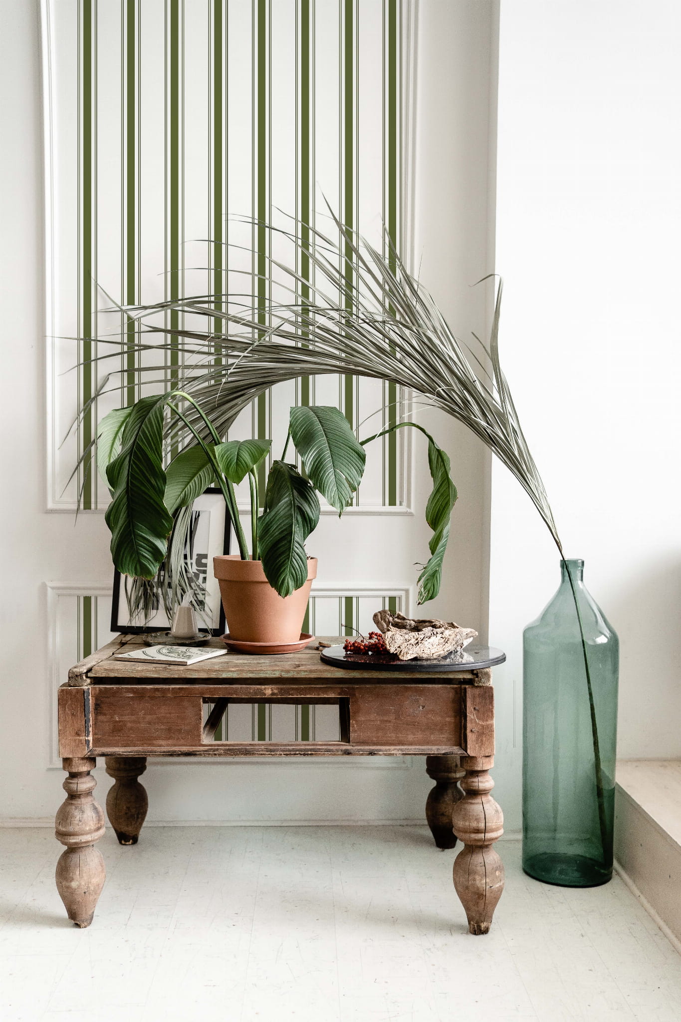 Tapeta paski zielone