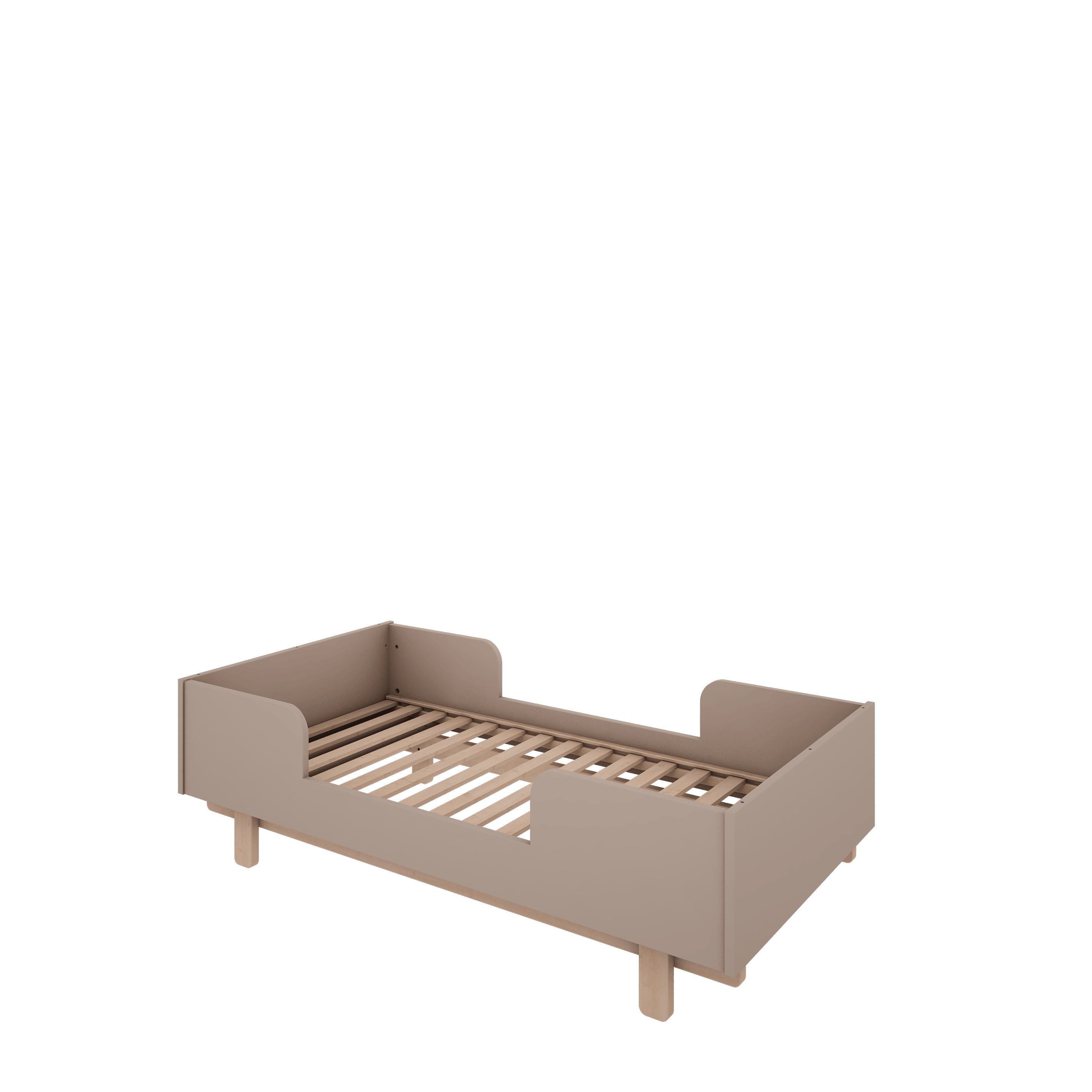Łóżeczko niemowlęce z barierką i funkcją tapczanika 140 x 70 cm Basic