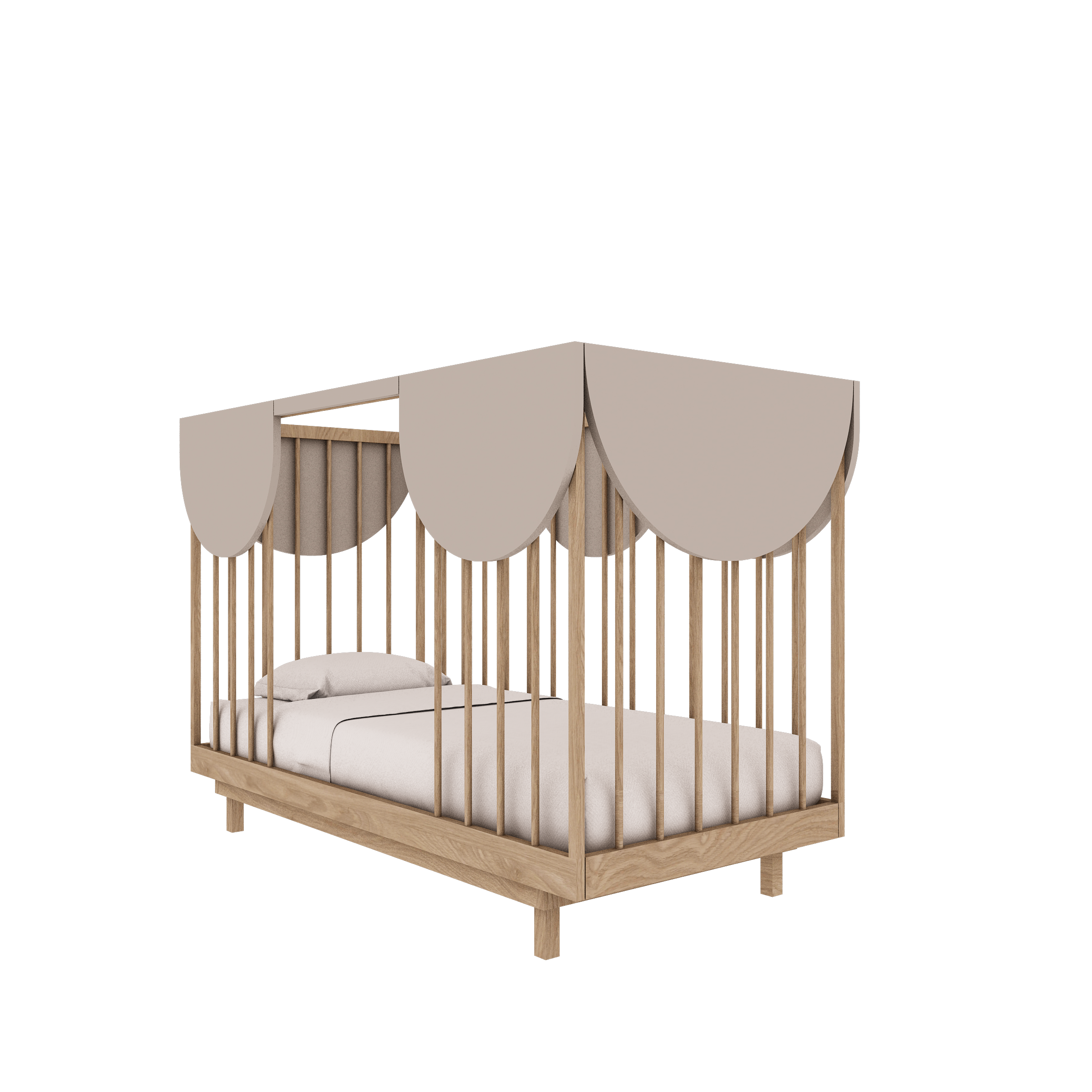 Drewniane łóżeczko niemowlęce z funkcją tapczanika 70x140 cm Bloom