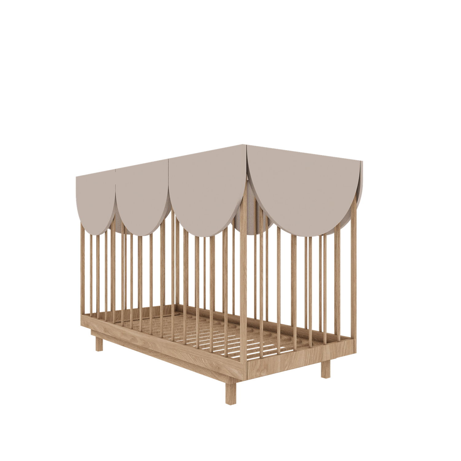 Drewniane łóżeczko niemowlęce z funkcją tapczanika 70x140 cm Bloom