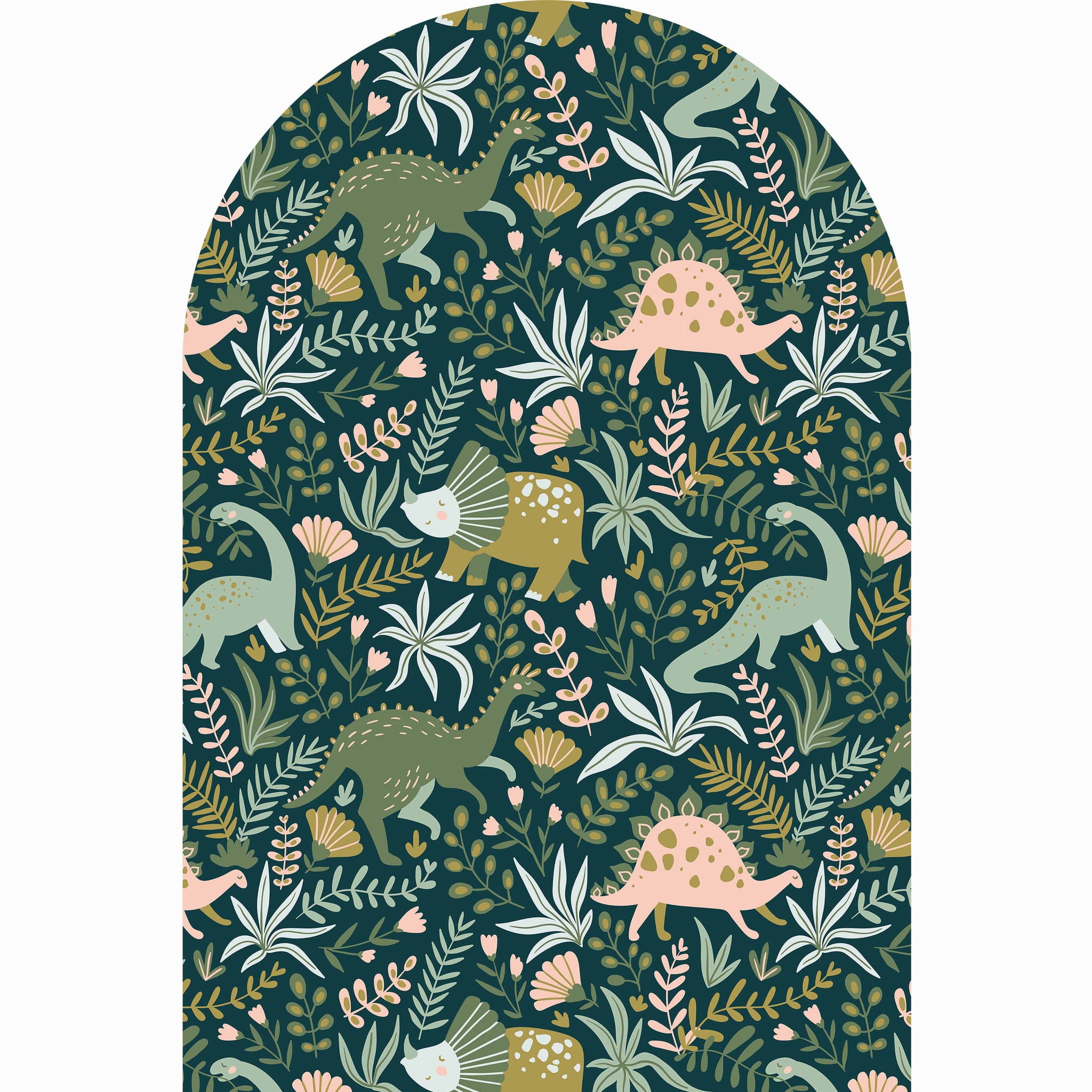 Tapeta dinozaury w ogrodzie w łuku