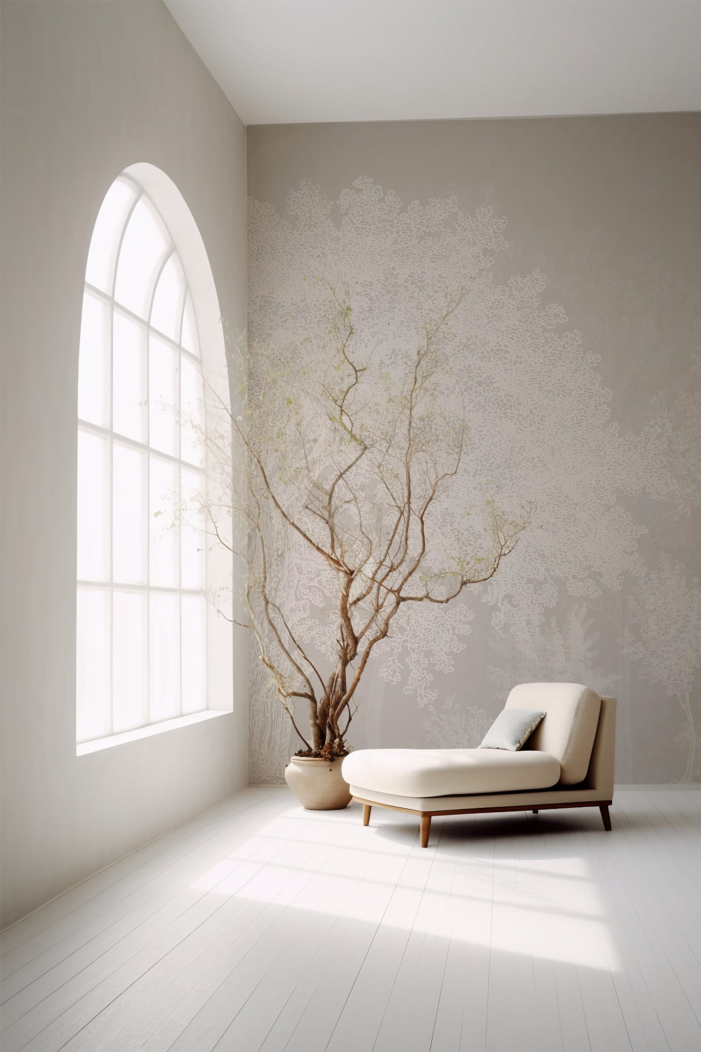 Tapeta mural drzewa biel