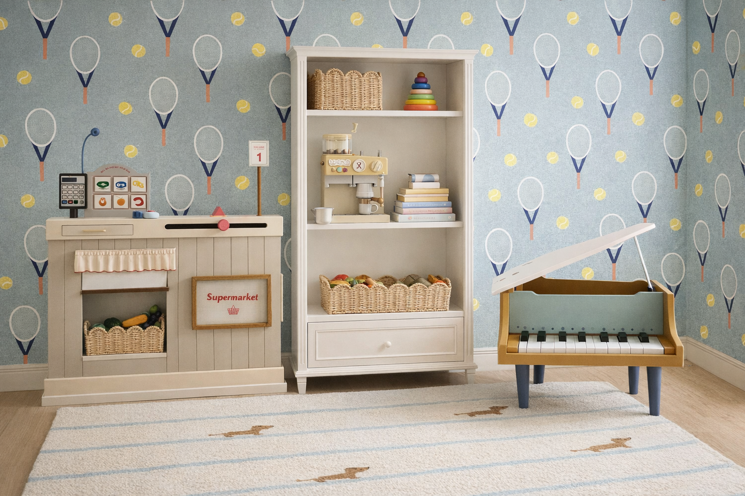 Regał dziecięcy biały z frezami Bianka