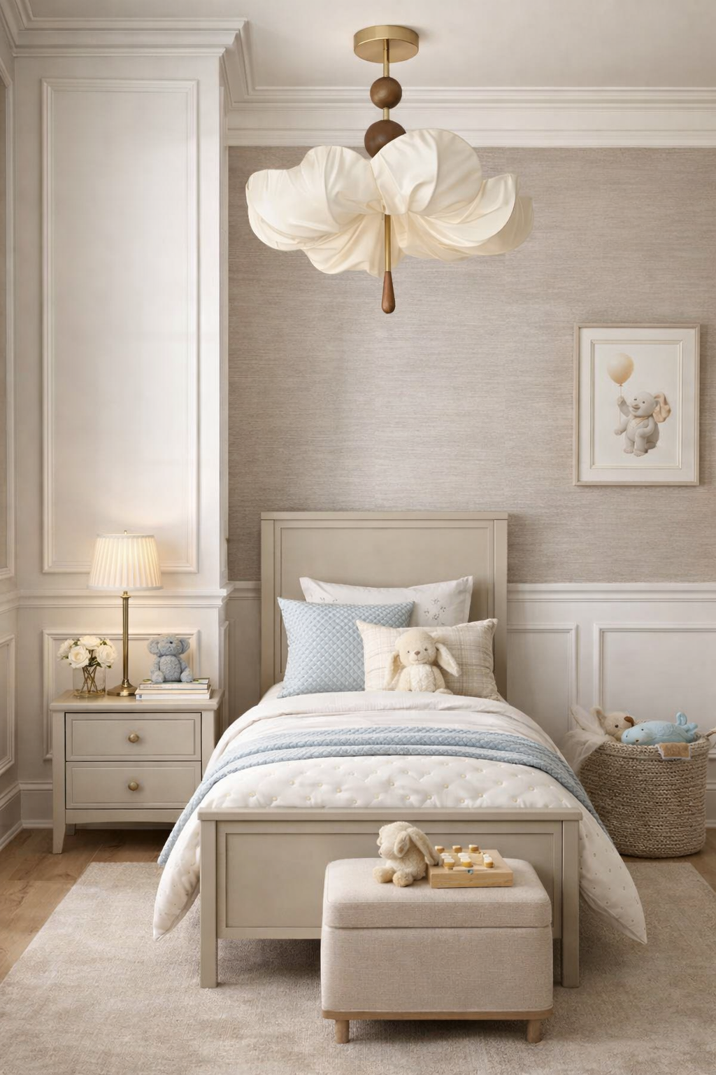 Łóżko dziecięce 90x200 cm kaszmir/eukaliptus Vintage