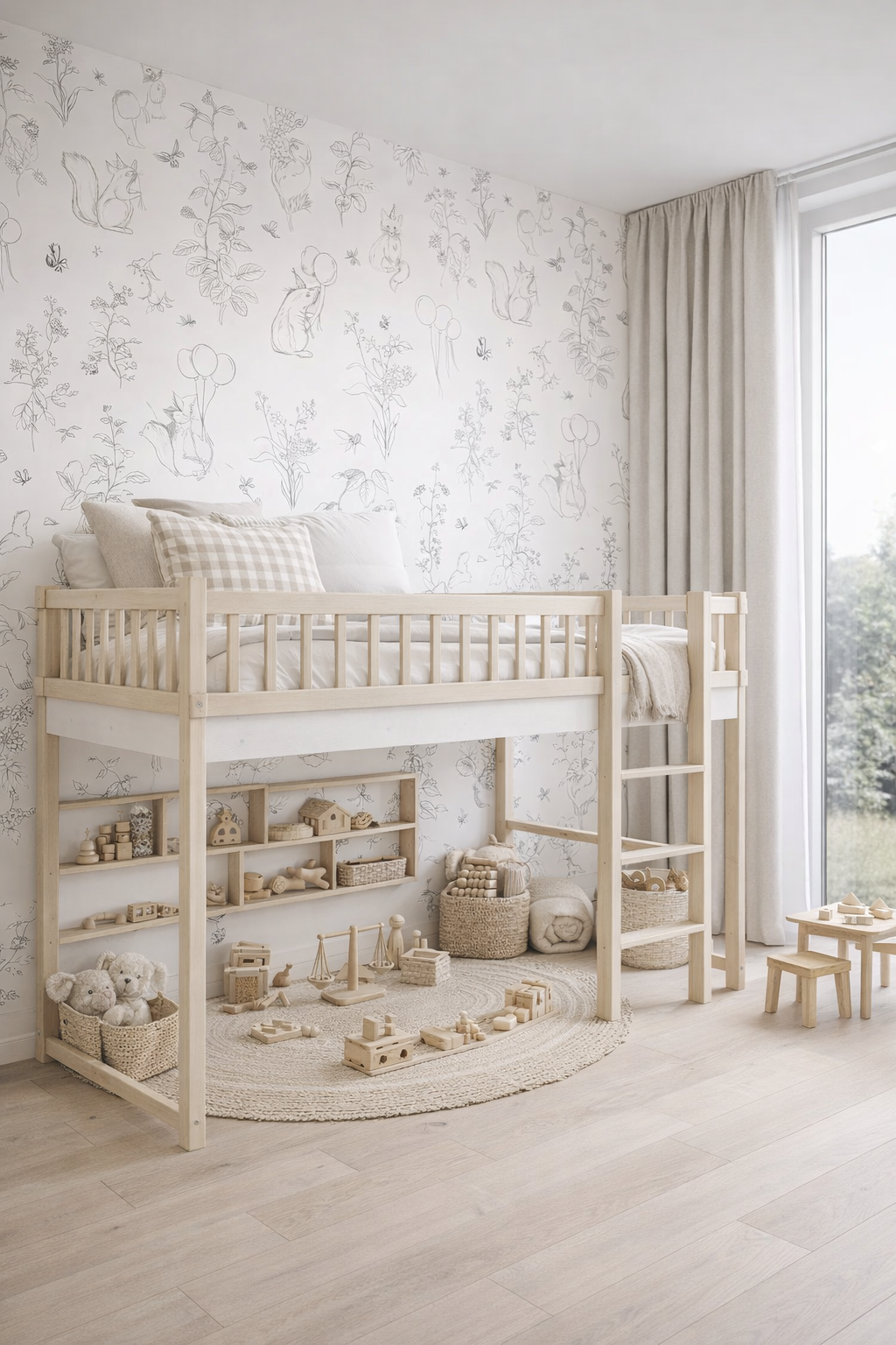 tapeta leśna z lisem