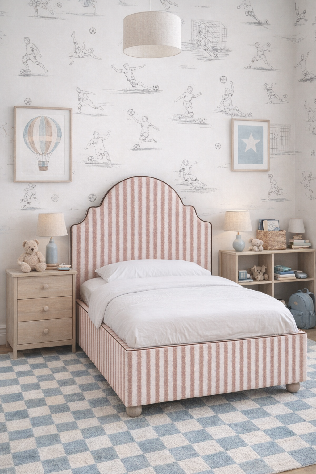 Tapeta piłka nożna linearna beż