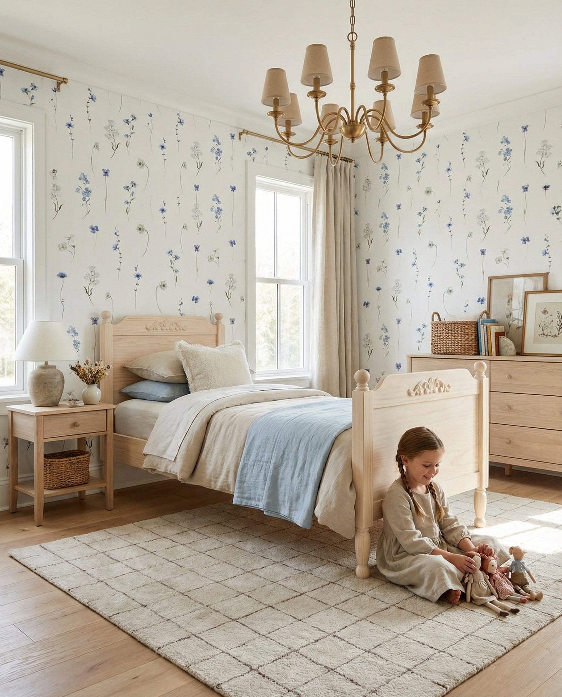 Aranżacja pokoju dziewczynki z łóżkiem vintage