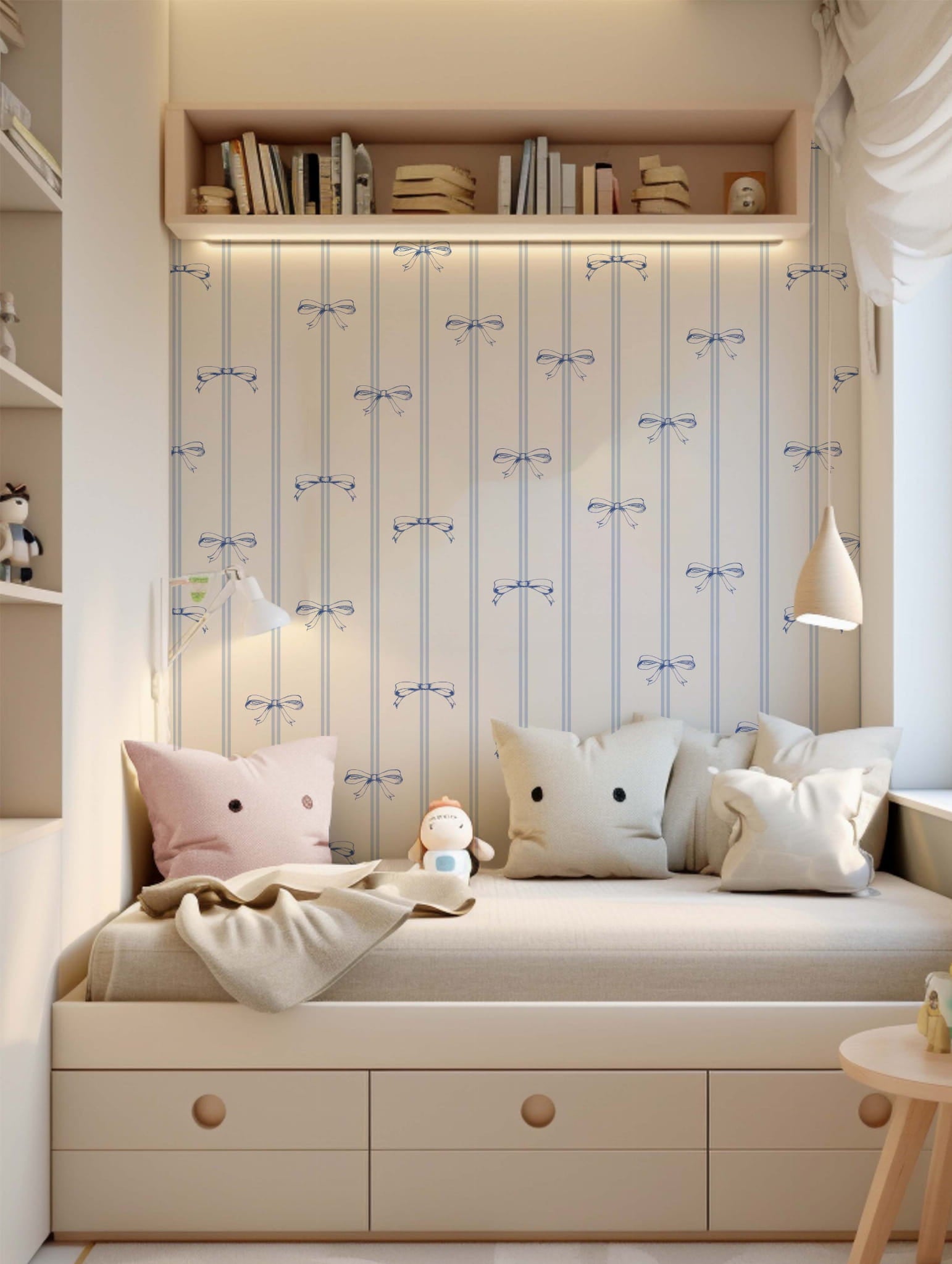 Tapeta niebieskie kokardy