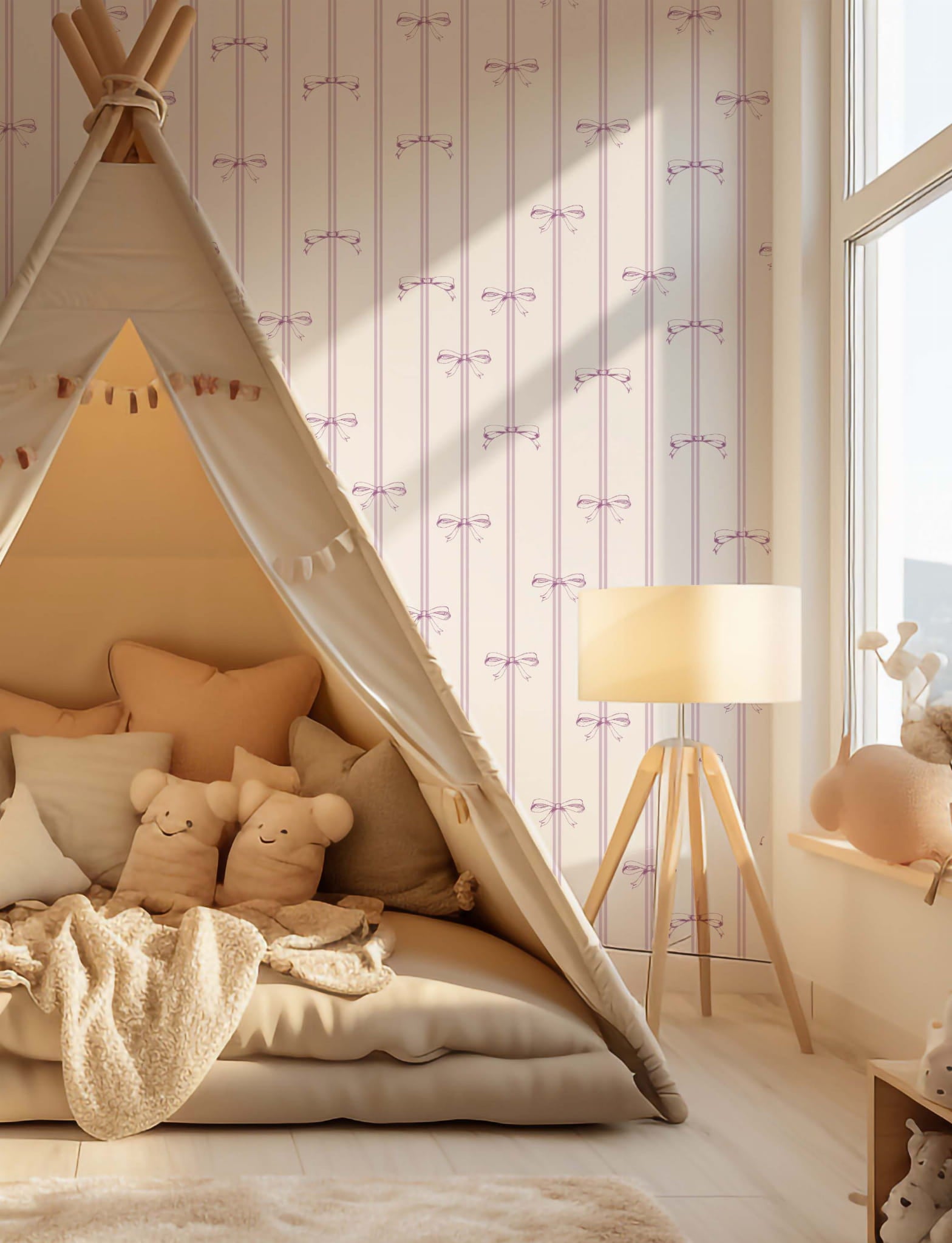 Tapeta różowe kokardy