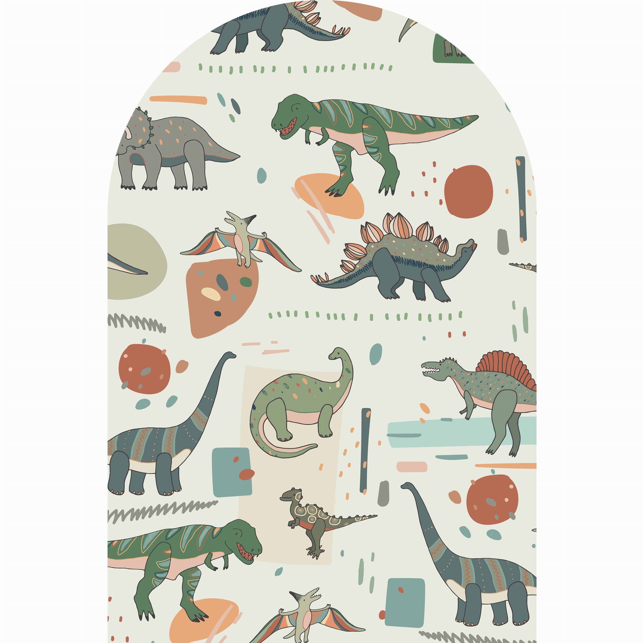 Tapeta kolorowe dinozaury w łuku