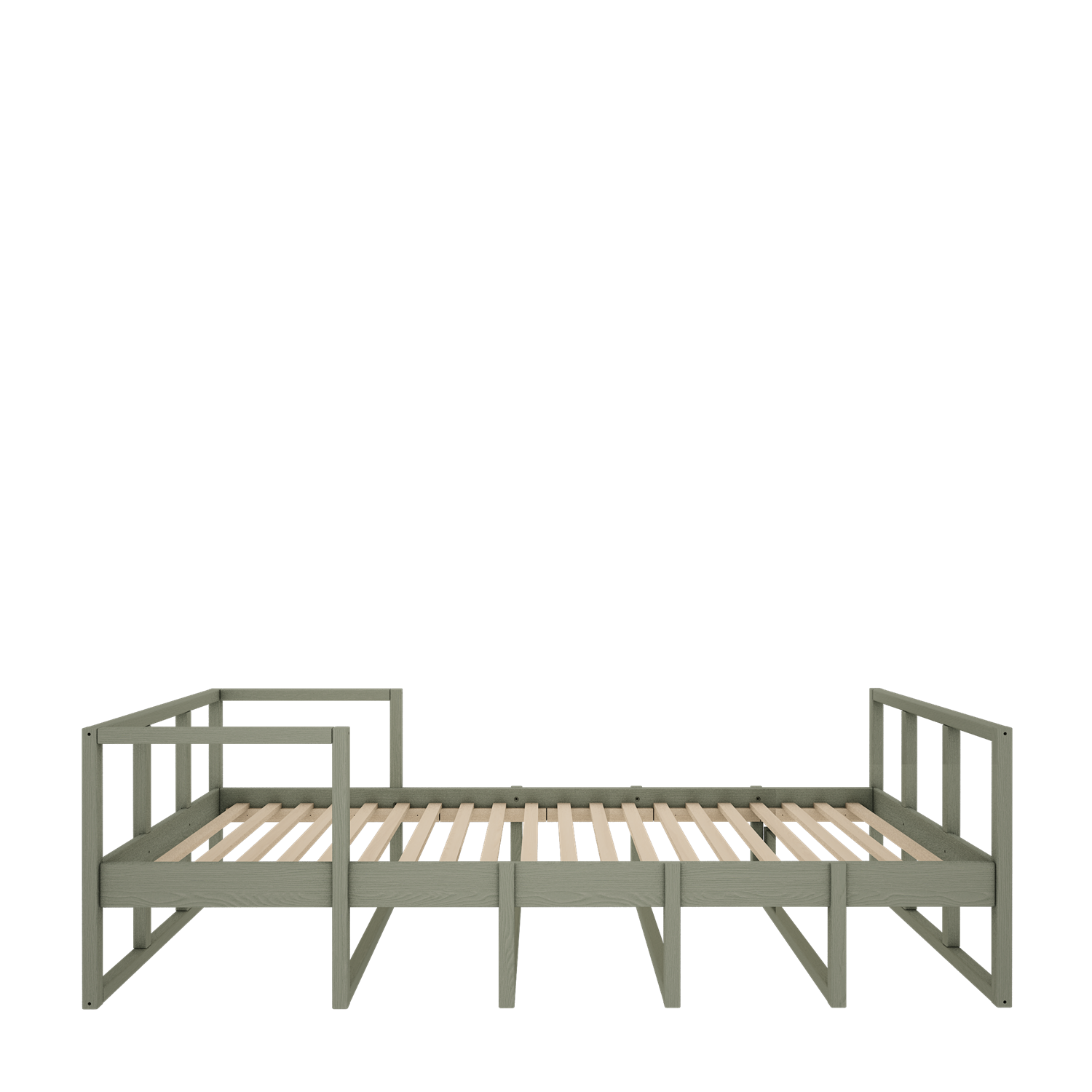 Drewniane łóżko dziecięce zielone/różowe 90x200 cm Tweens