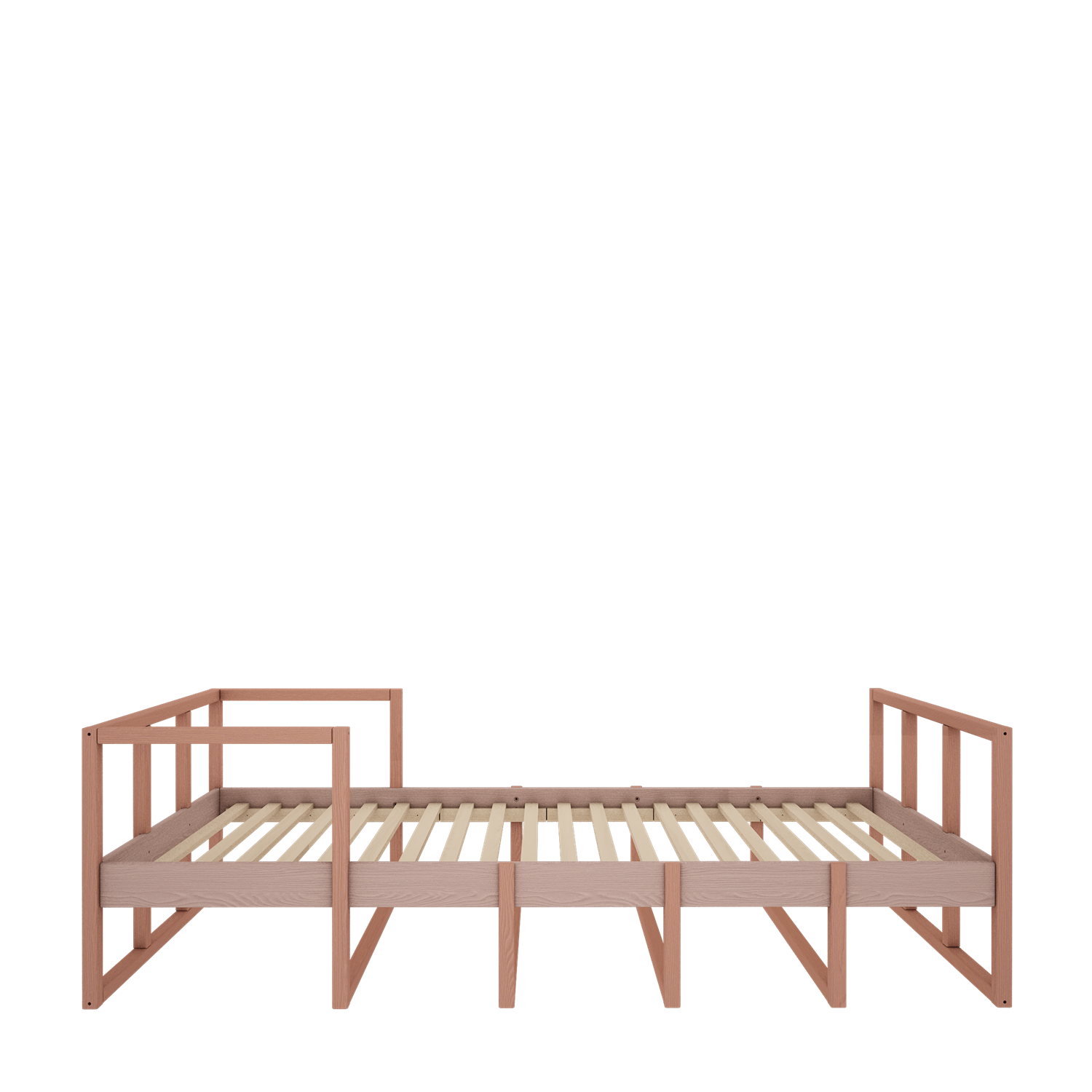 Drewniane łóżko dziecięce zielone/różowe 90x200 cm Tweens