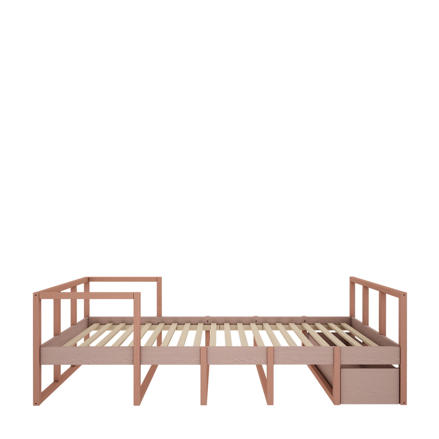 Drewniane łóżko dziecięce zielone/różowe 90x200 cm Tweens