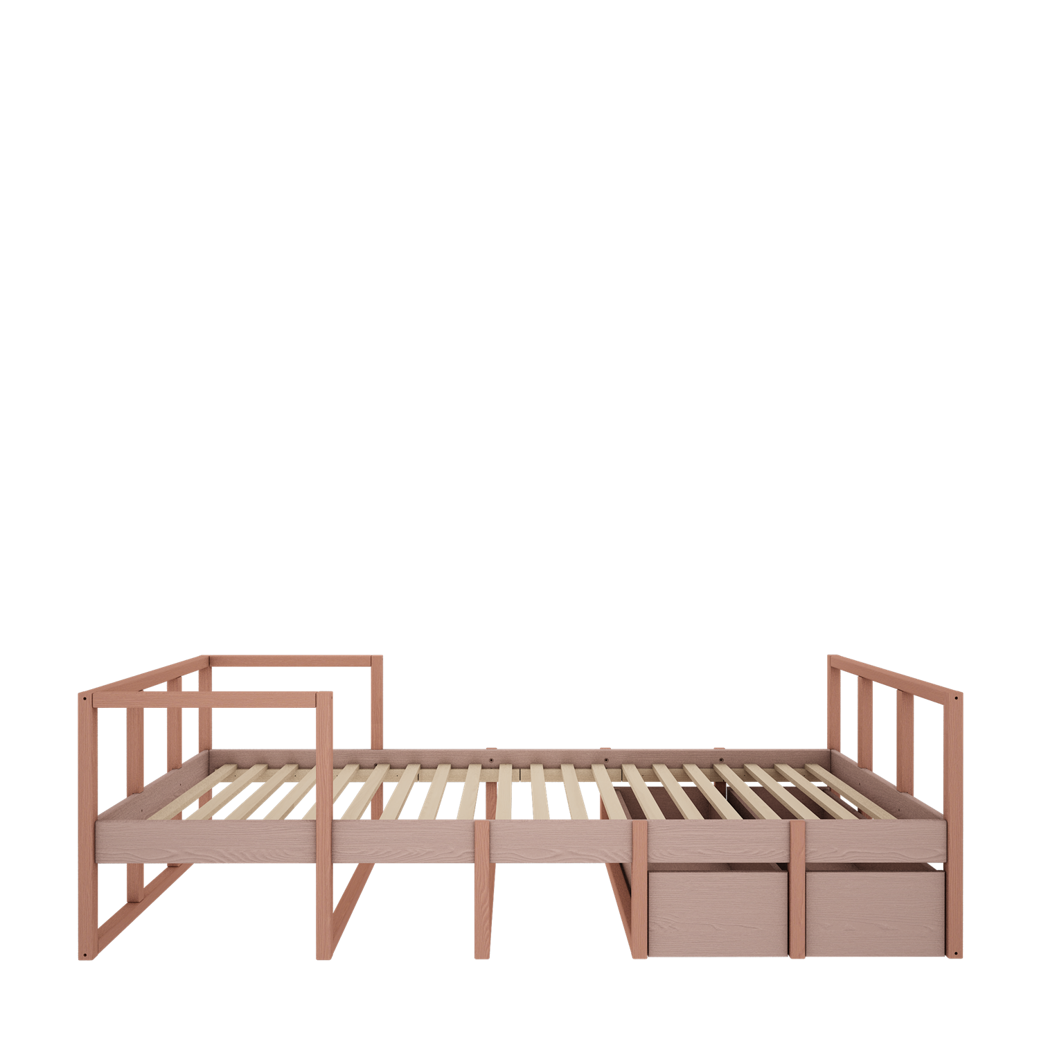 Drewniane łóżko dziecięce zielone/różowe 90x200 cm Tweens