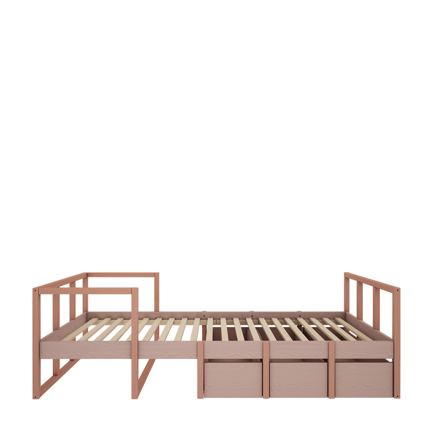 Drewniane łóżko dziecięce zielone/różowe 90x200 cm Tweens