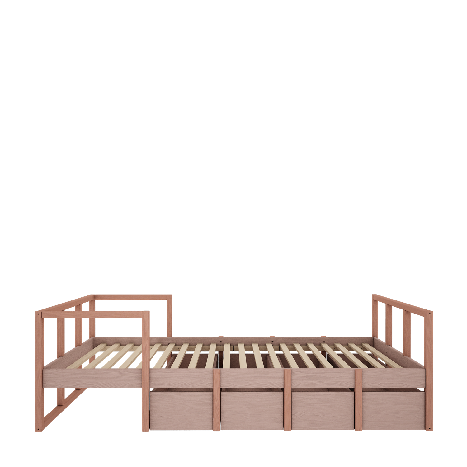 Drewniane łóżko dziecięce zielone/różowe 90x200 cm Tweens