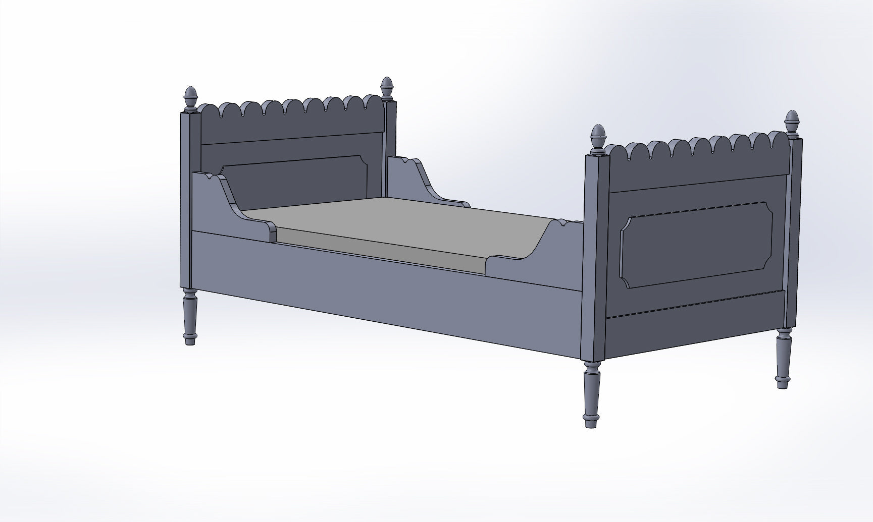 Łóżko dziecięce dębowe Vintage Rosie