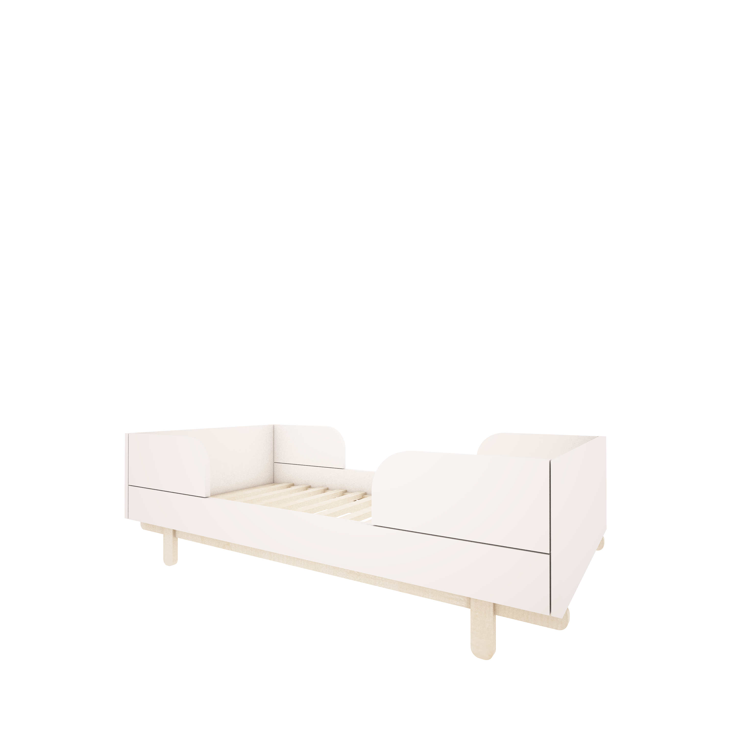 Łóżeczko niemowlęce z barierką i funkcją tapczanika 140 x 70 cm Basic