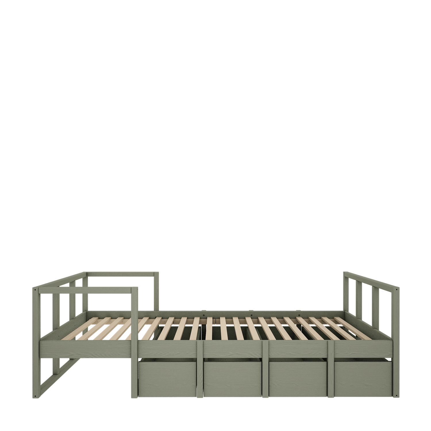 Drewniane łóżko dziecięce zielone/różowe 90x200 cm Tweens