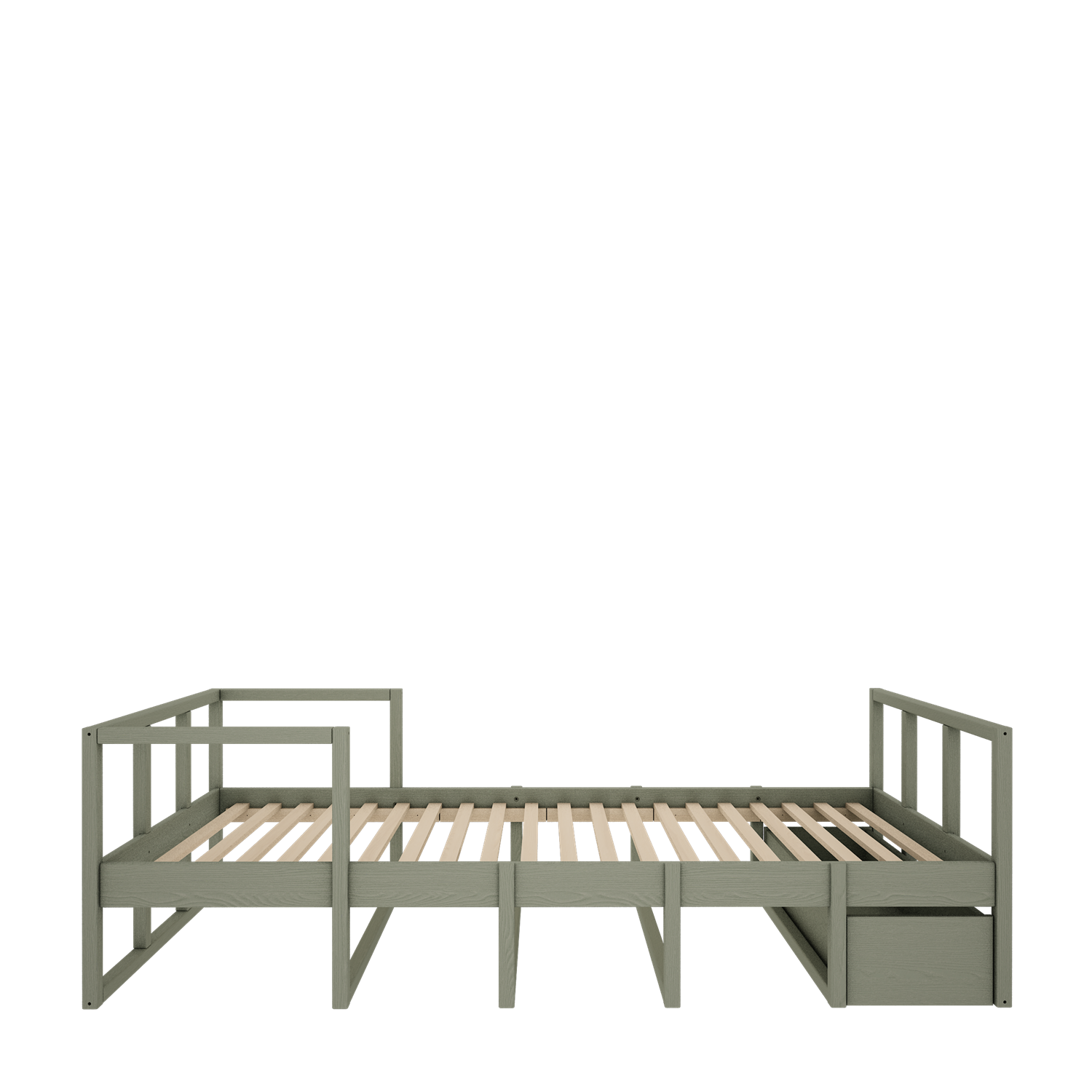 Drewniane łóżko dziecięce zielone/różowe 90x200 cm Tweens
