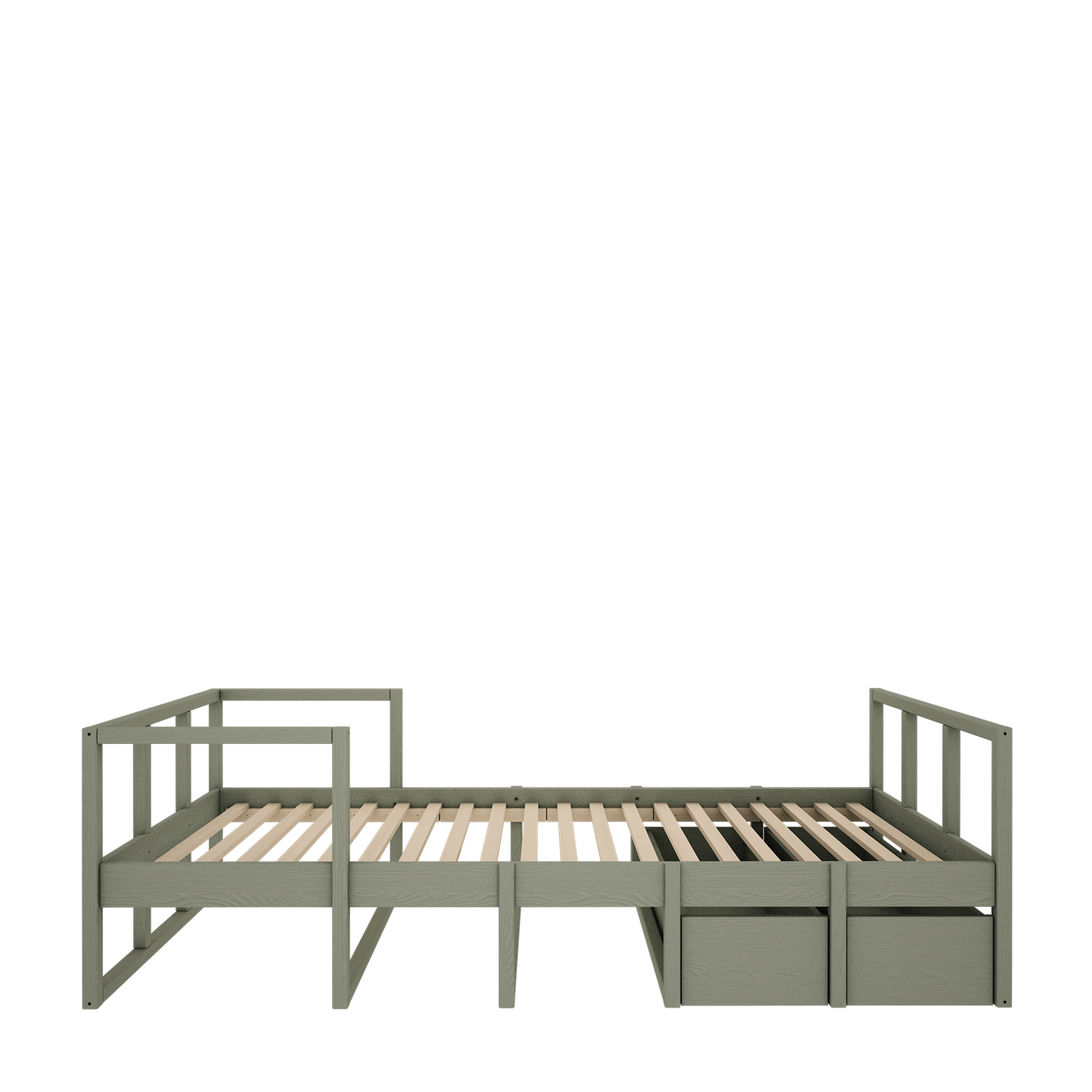 Drewniane łóżko dziecięce zielone/różowe 90x200 cm Tweens