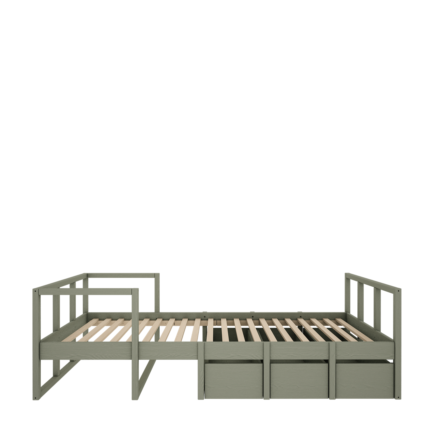 Drewniane łóżko dziecięce zielone/różowe 90x200 cm Tweens