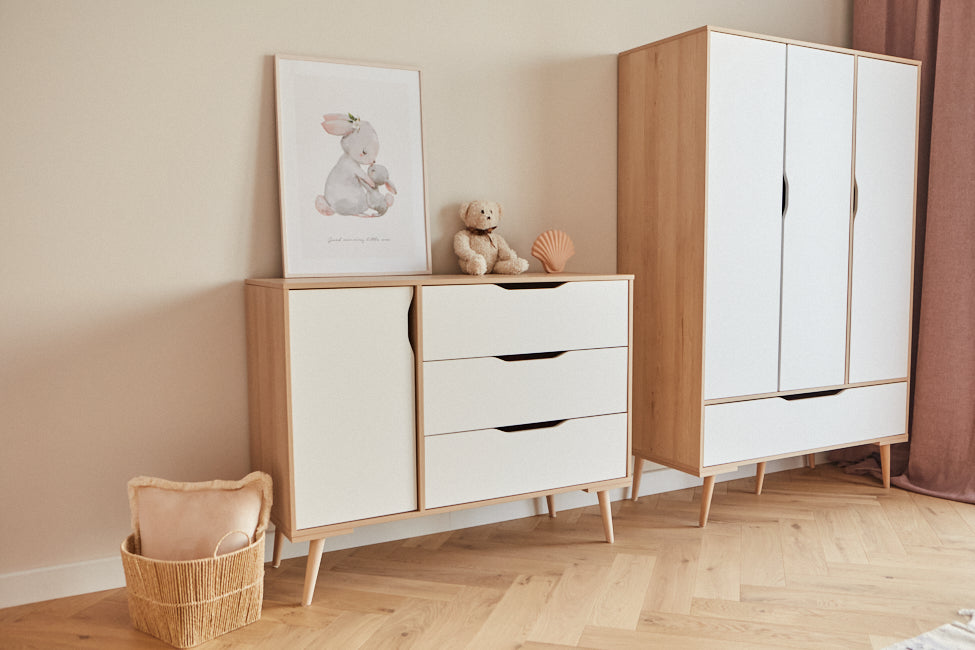 Komoda dziecięca z opcją przewijaka biała-buk Sofie