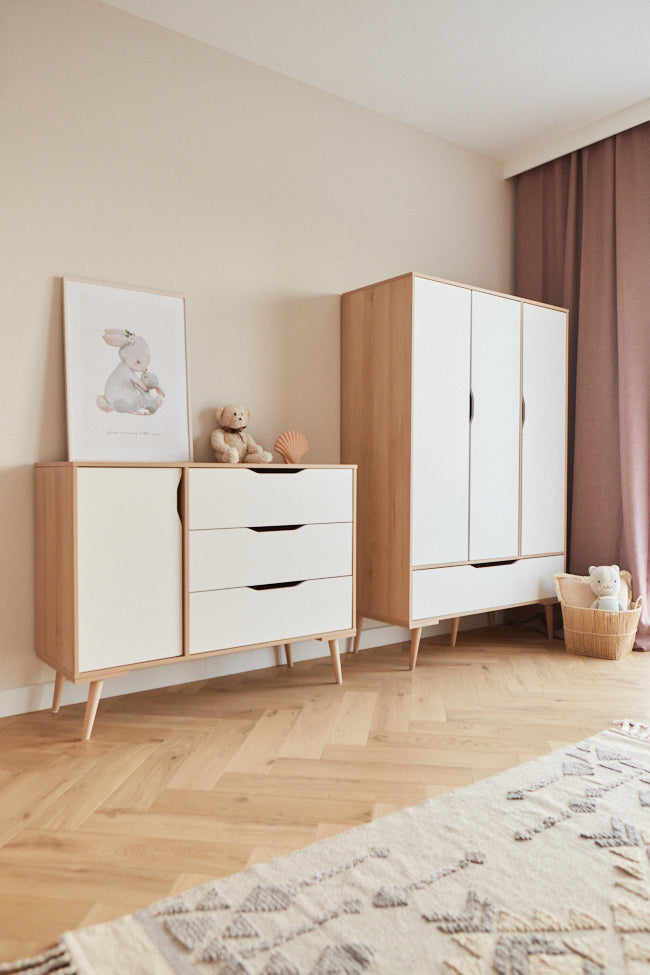Komoda dziecięca z opcją przewijaka biała-buk Sofie