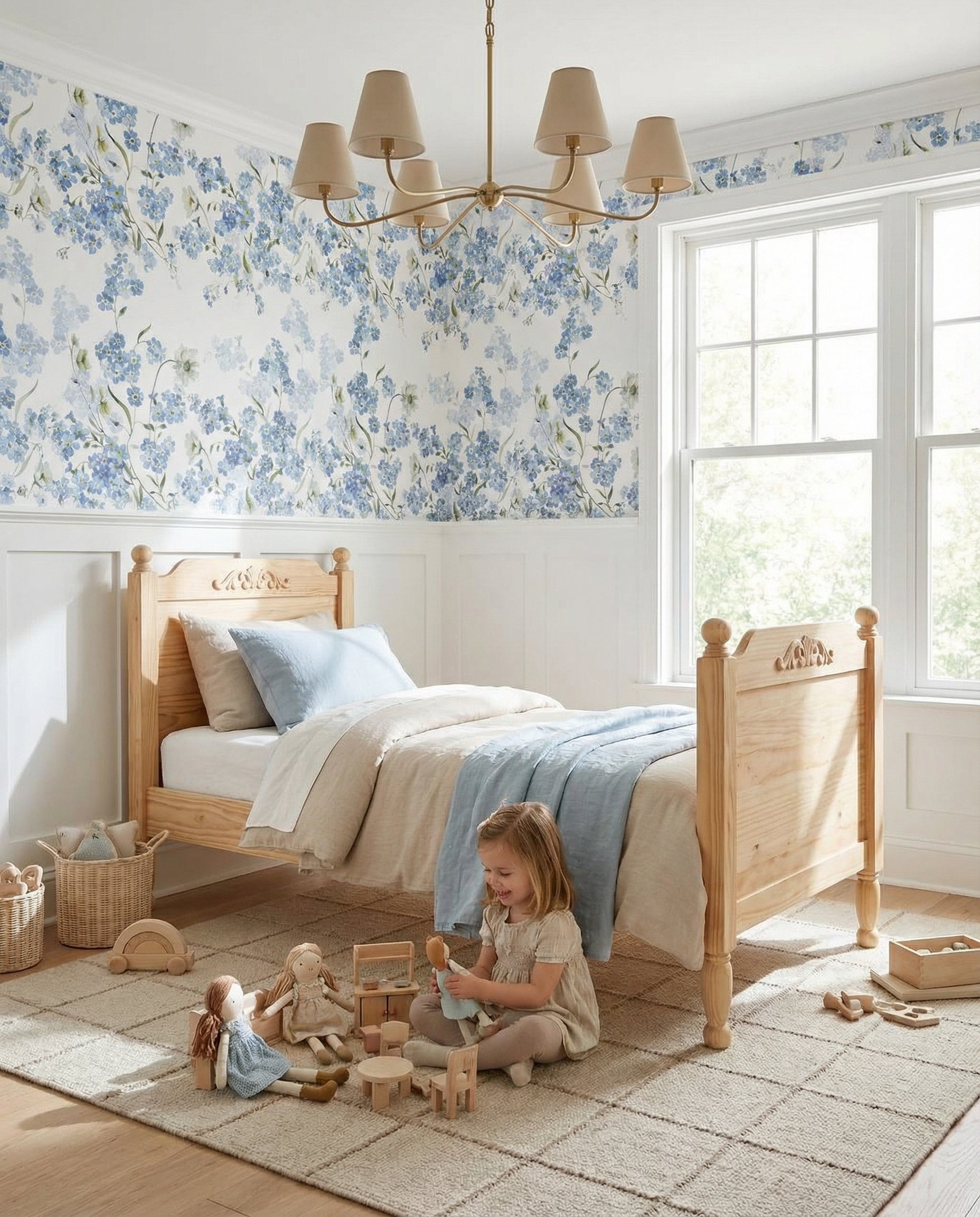 Łóżko dziecięce RETRO proste z rzeźbionymi nóżkami