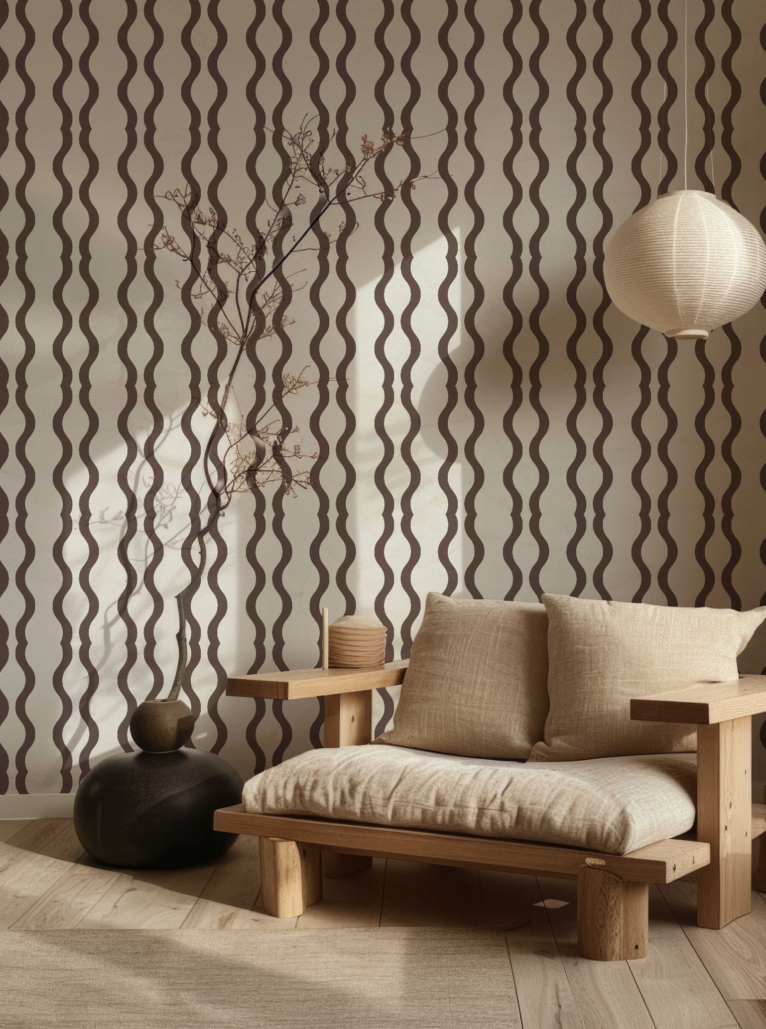 Tapeta paski fala czekoladowe