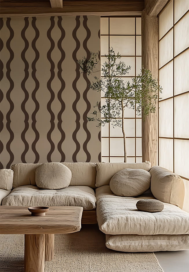 Tapeta paski fala czekoladowe