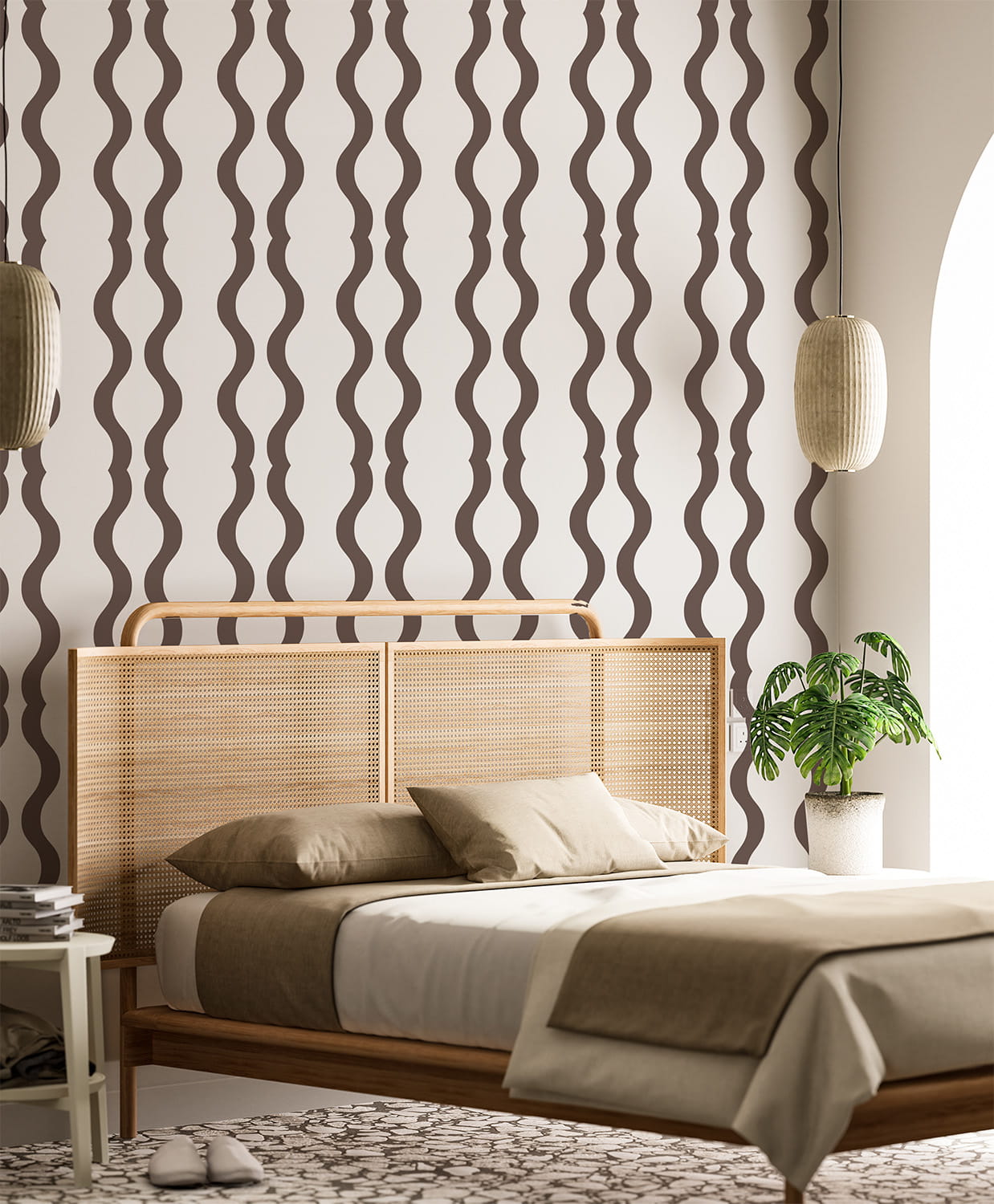 Tapeta paski fala czekoladowe