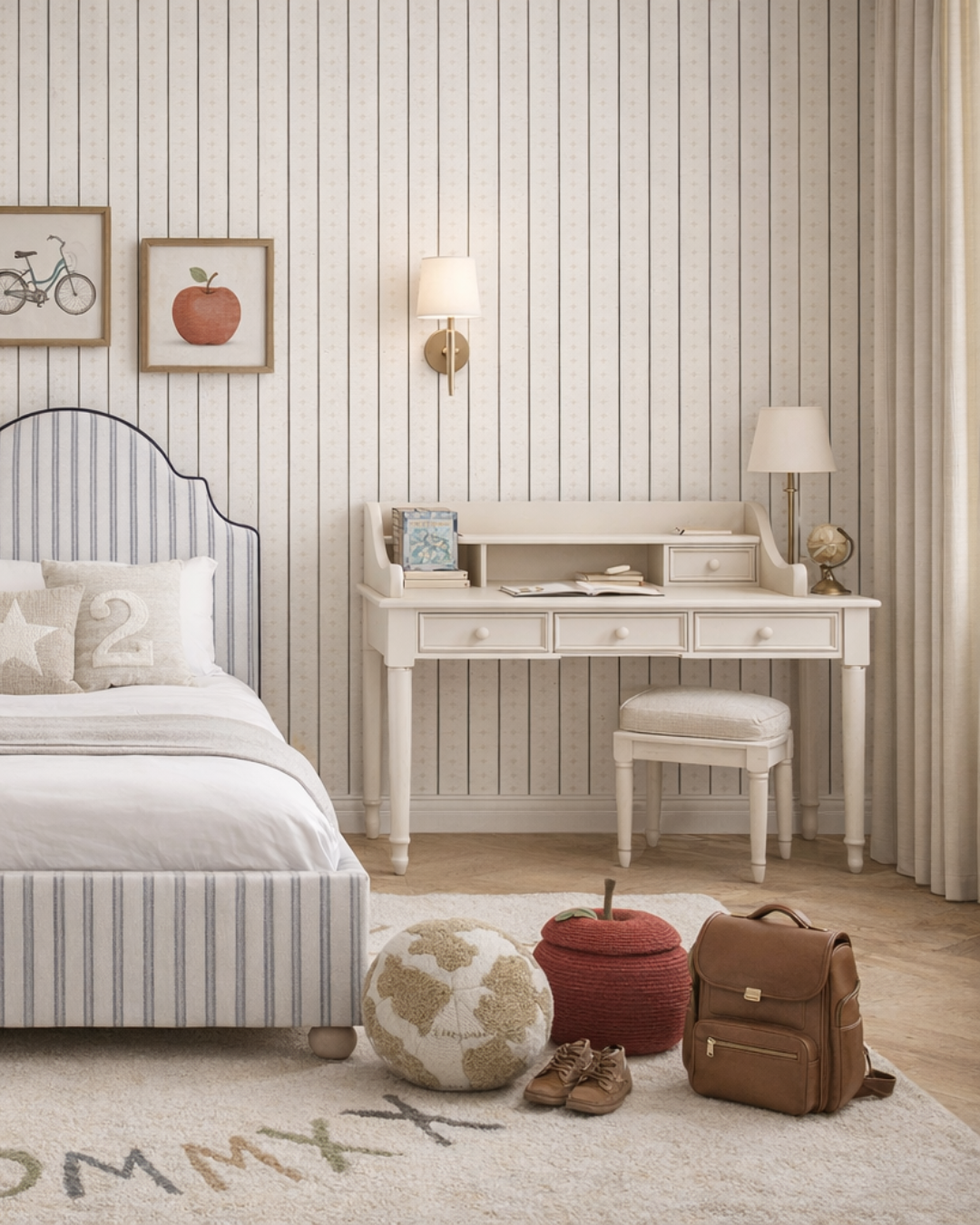 Drewniane biurko sekretarzyk Maxime