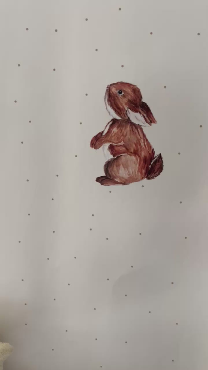 Tapeta króliczki i malinki w kropki