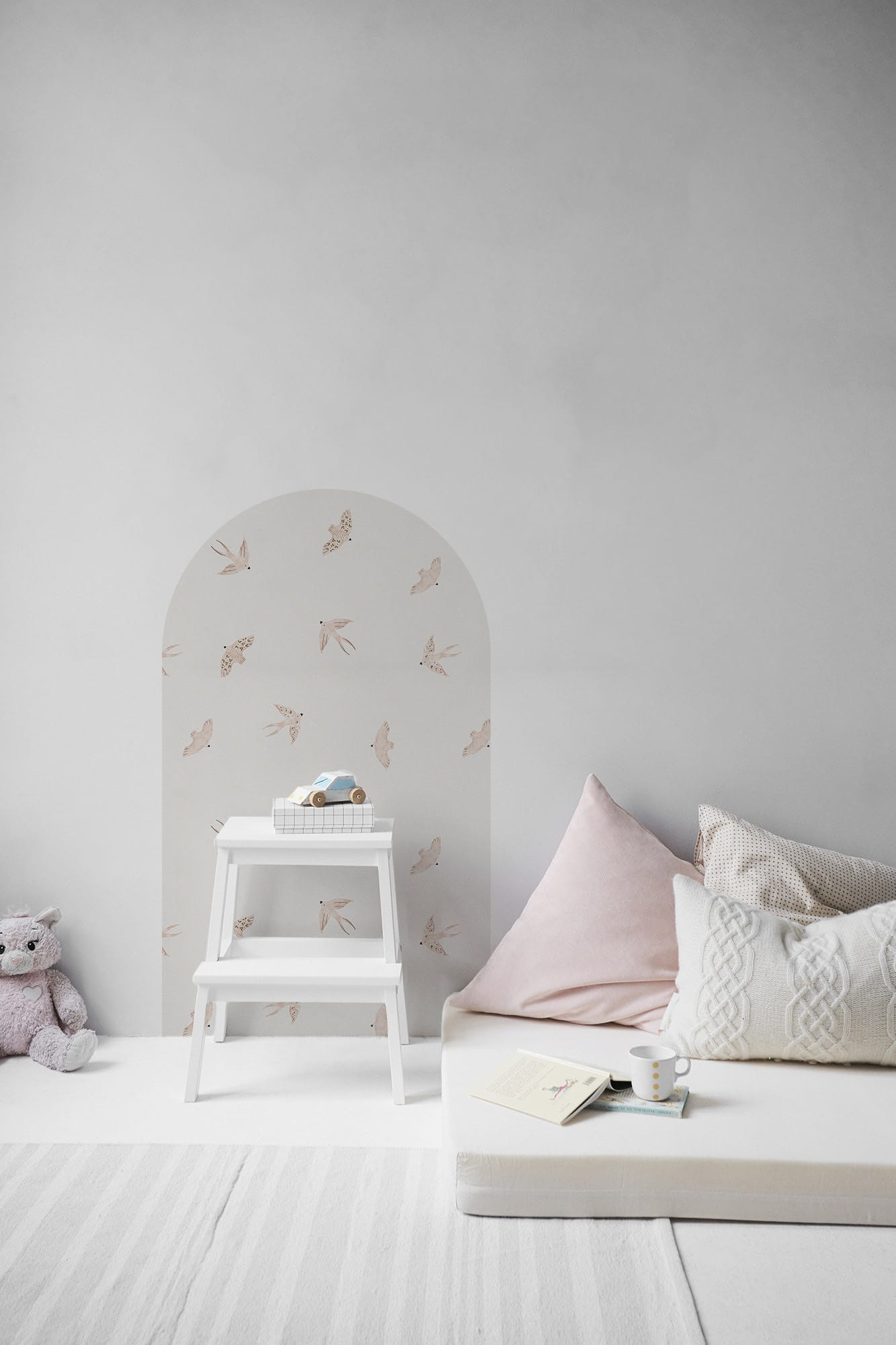 Tapeta ptaszki vintage w łuku