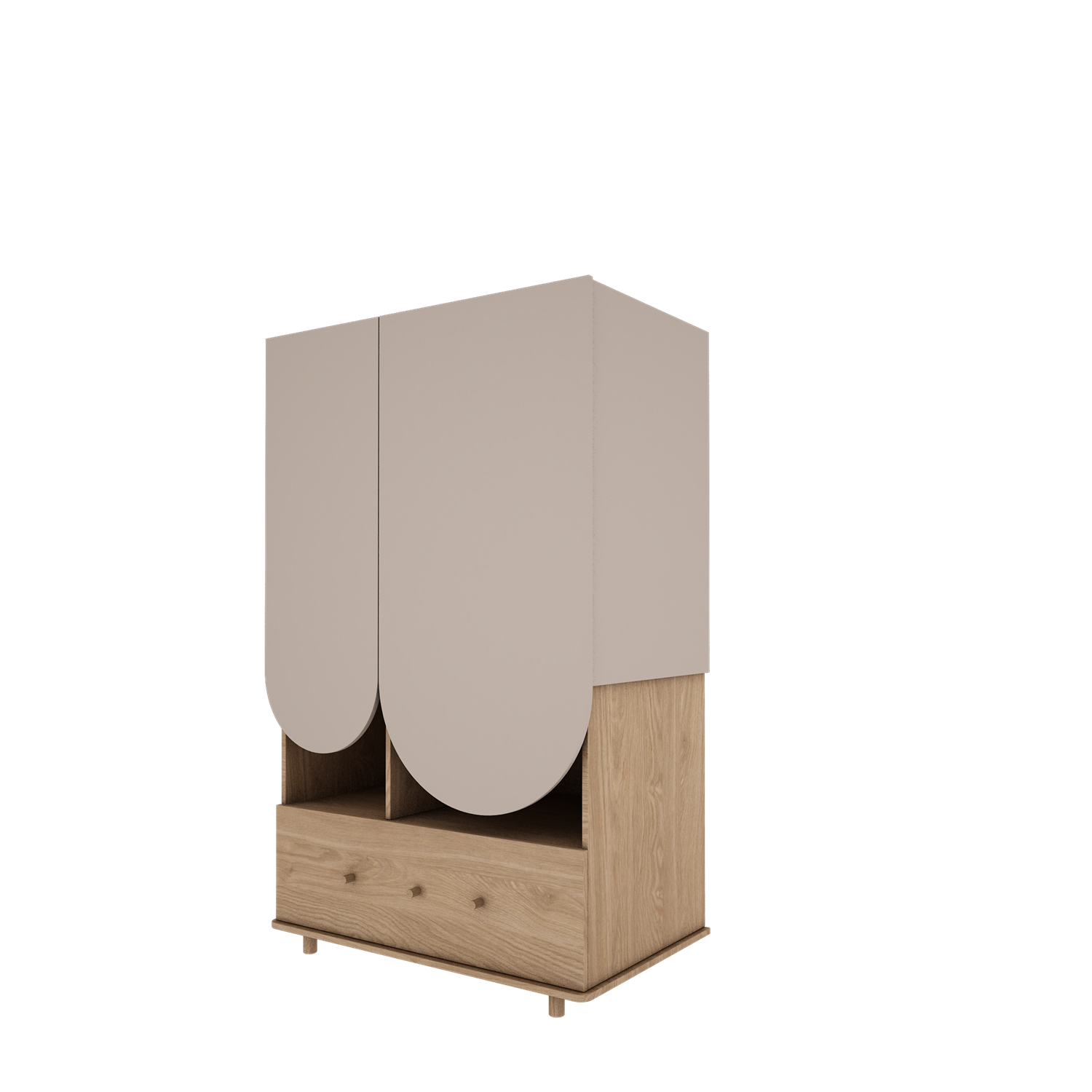 Drewniana szafa dziecięca z szufladą Bloom mała