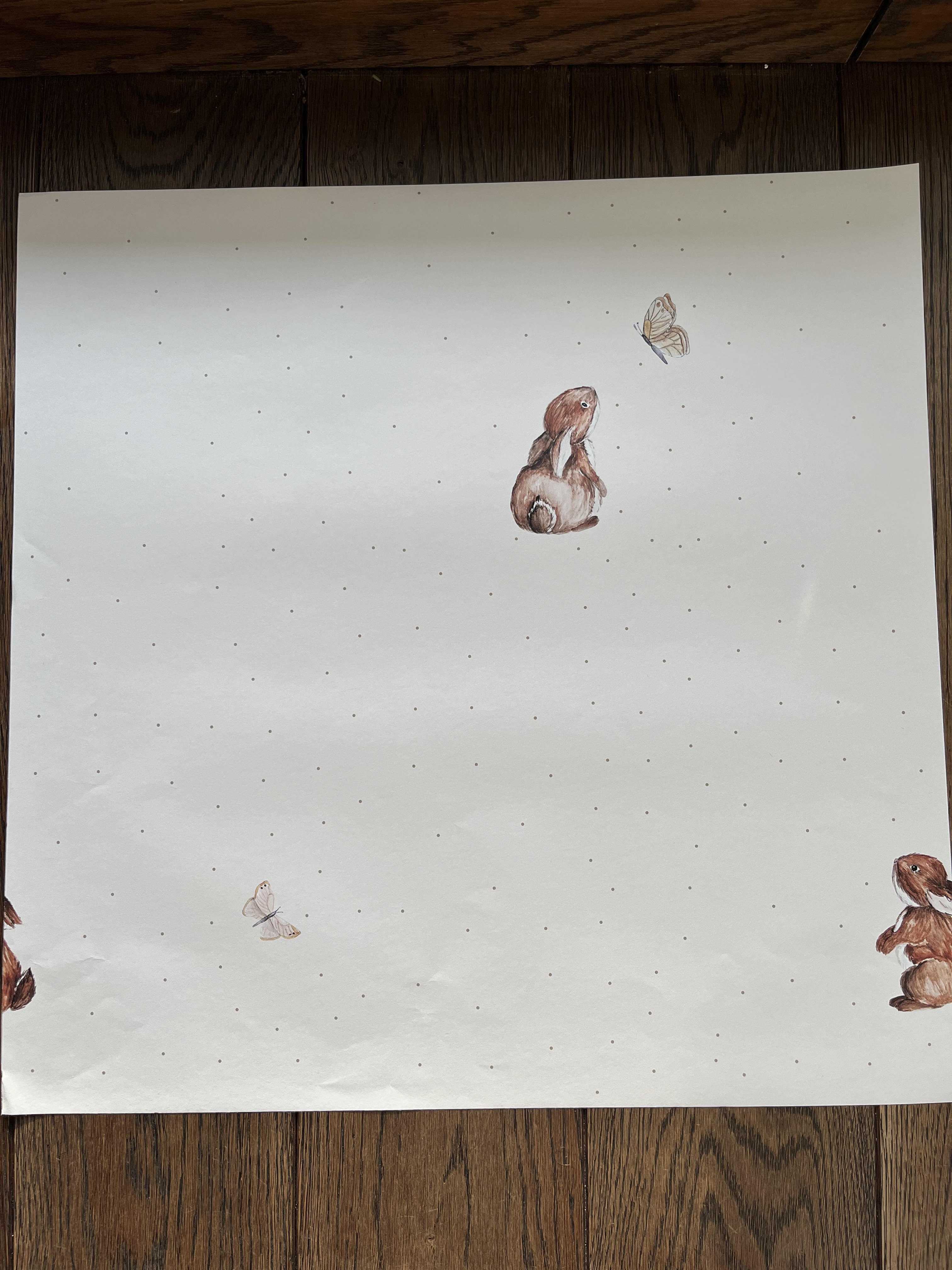 Tapeta króliczki i motylki