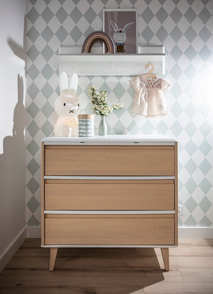 Komoda z przewijakiem biała fronty MDF Loopi