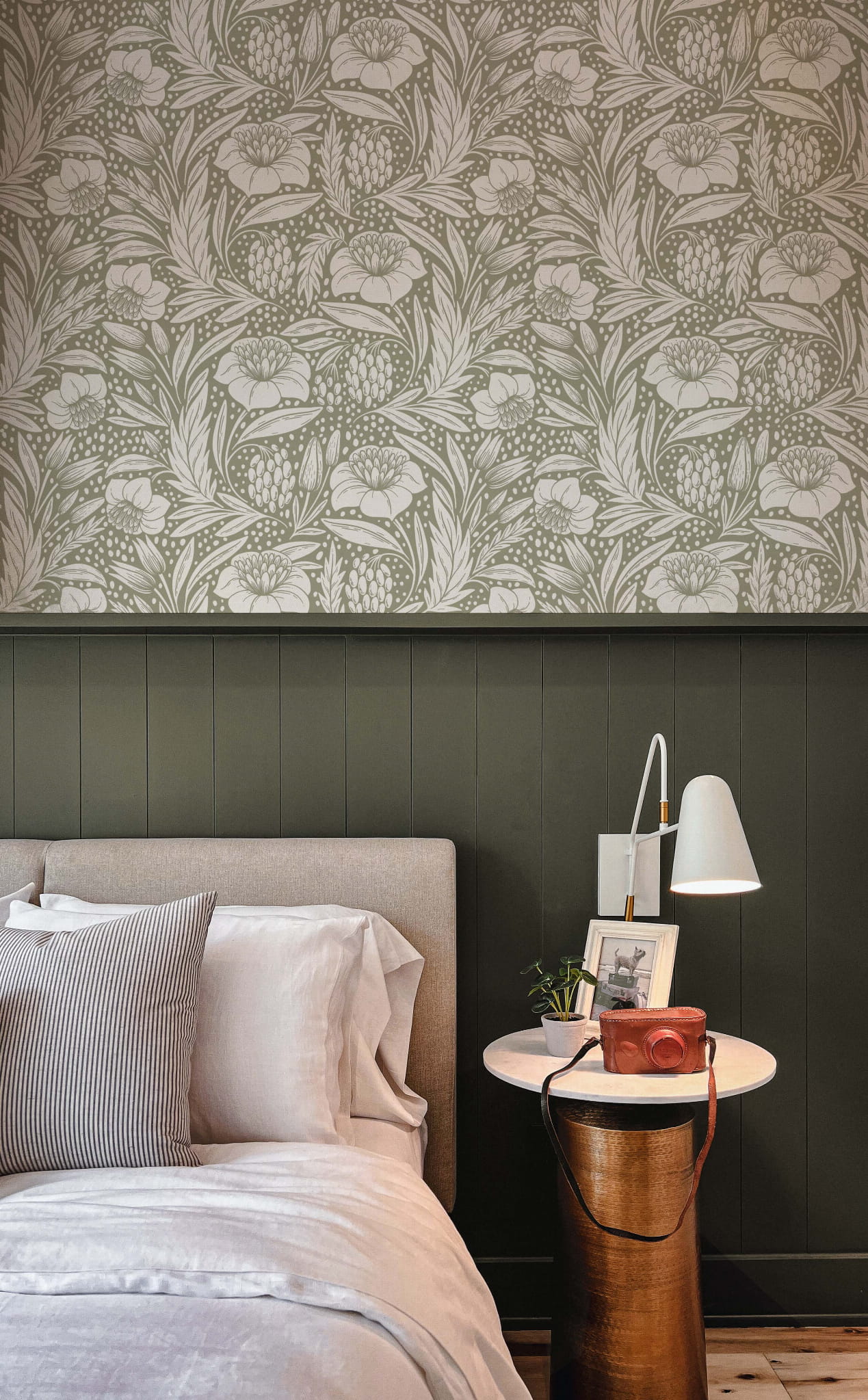 Tapeta kwiaty William Morris zieleń