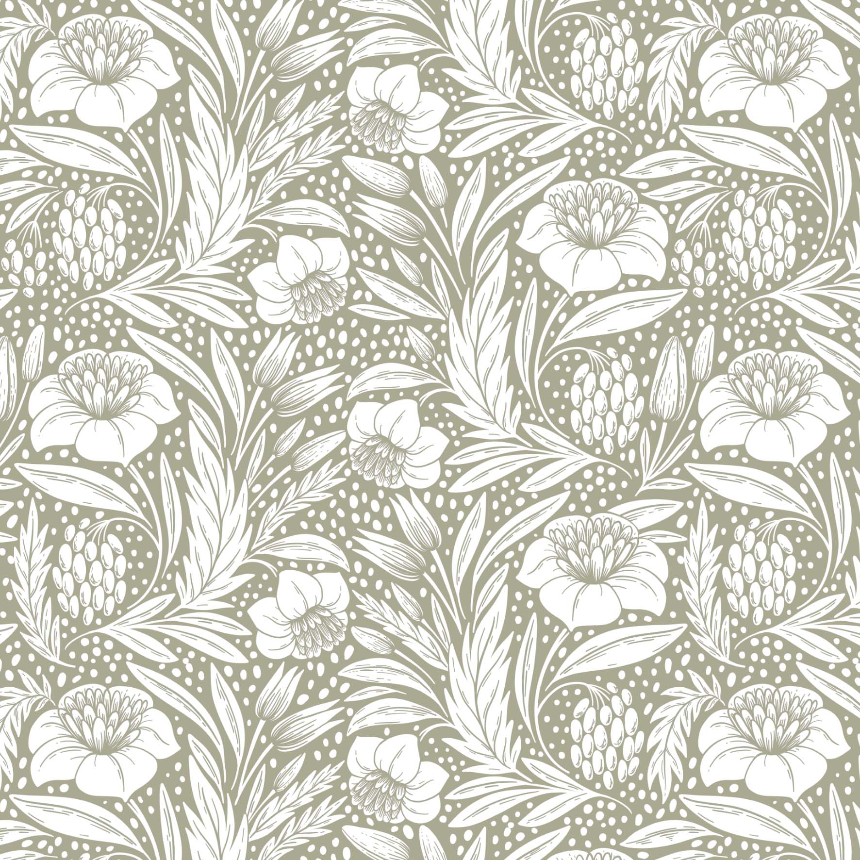 Tapeta kwiaty William Morris zieleń