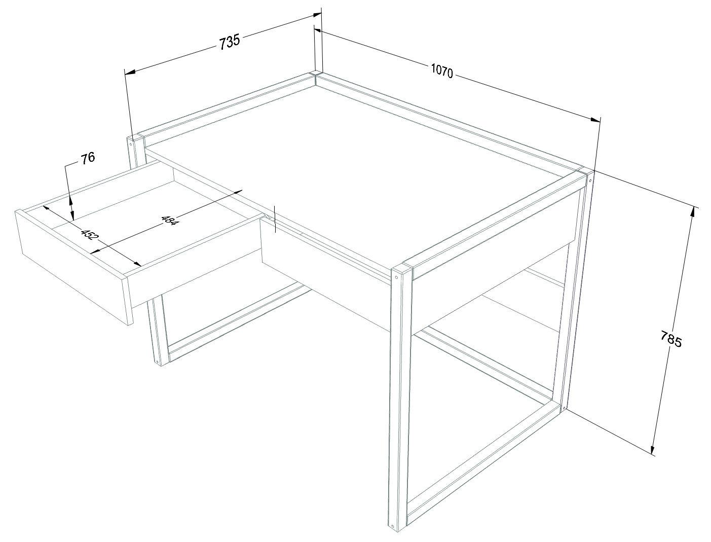 Drewniane biurko do pokoju dziecka Tweens - kolory