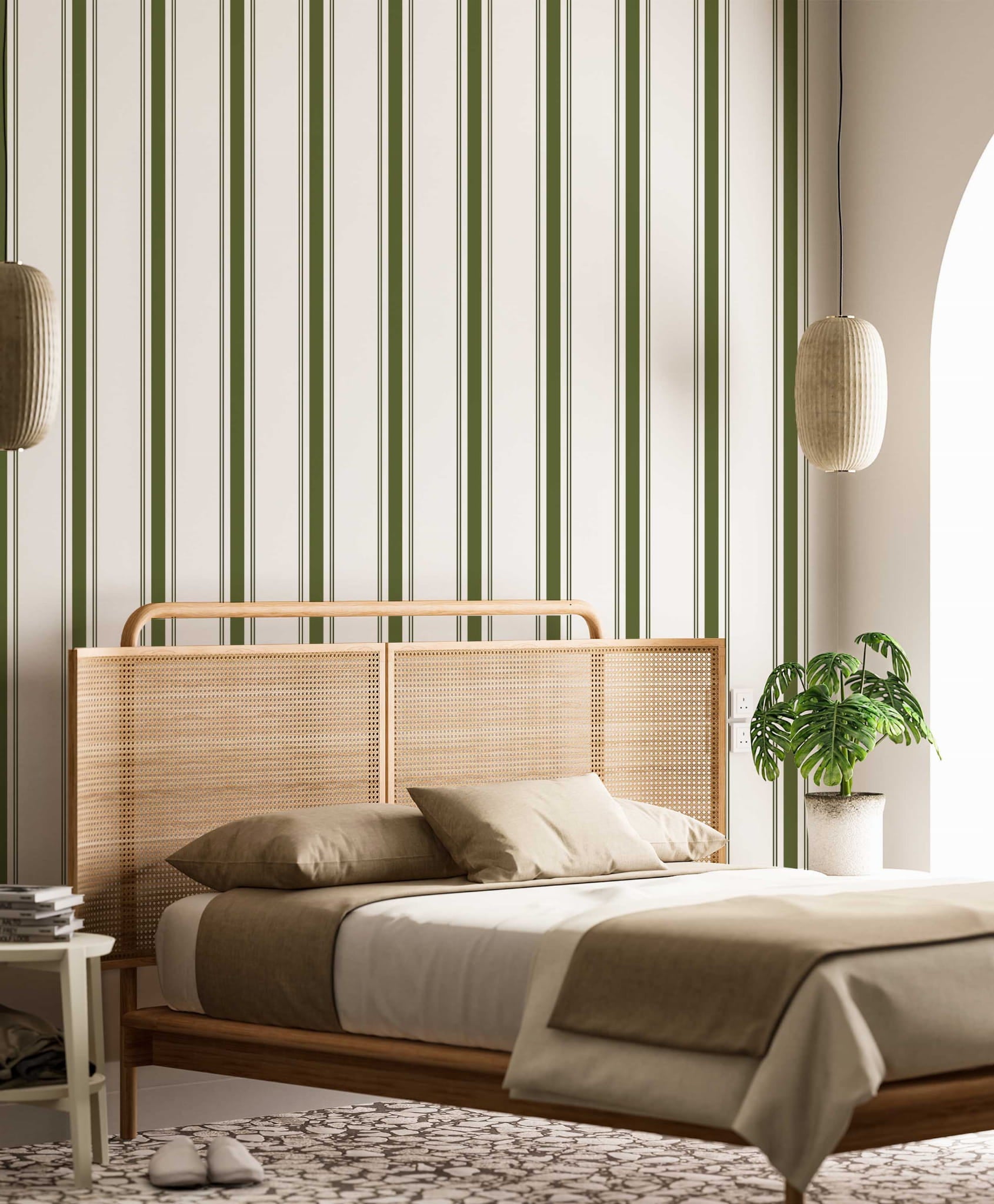 Tapeta paski zielone