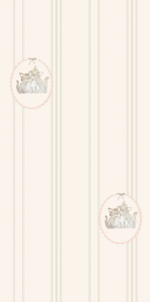Tapeta w kotki i paski beż i szałwia