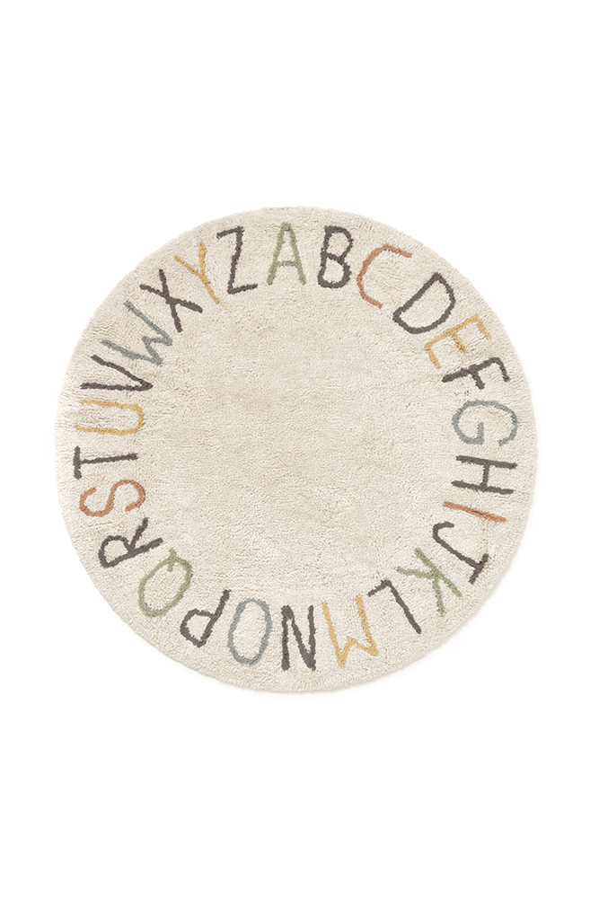 Dywan edukacyjny okrągły ABC Ø120 beżowy