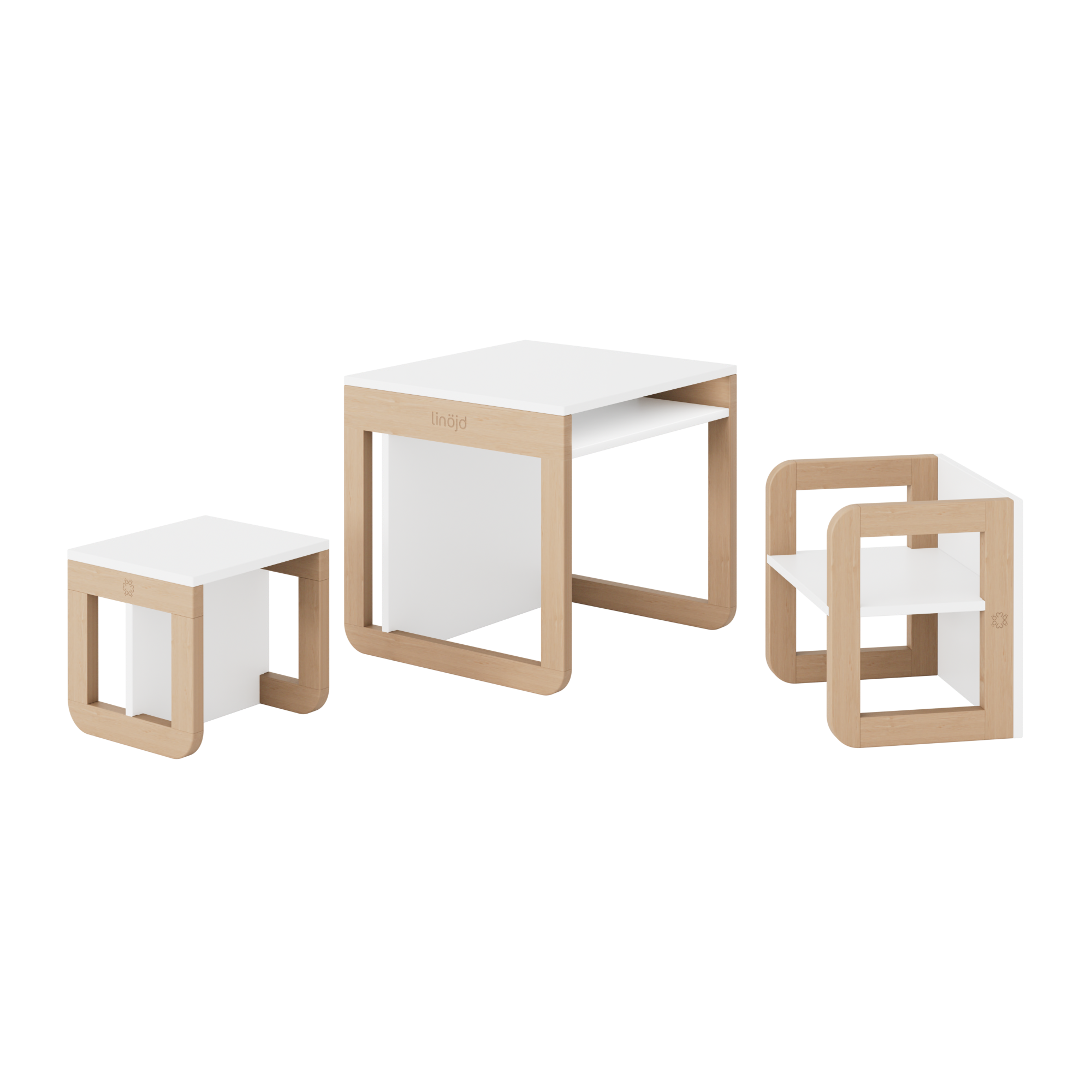 Zestaw montessori - stolik z krzesłami Møb 9w1