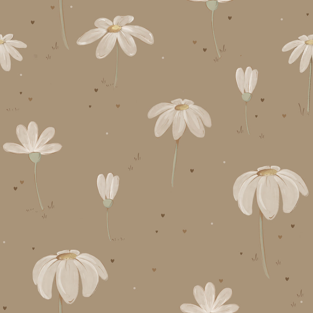 Tapeta w kwiaty Fairytale Beige Meadow