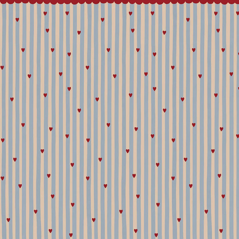 Tapeta French Hearts Stripes