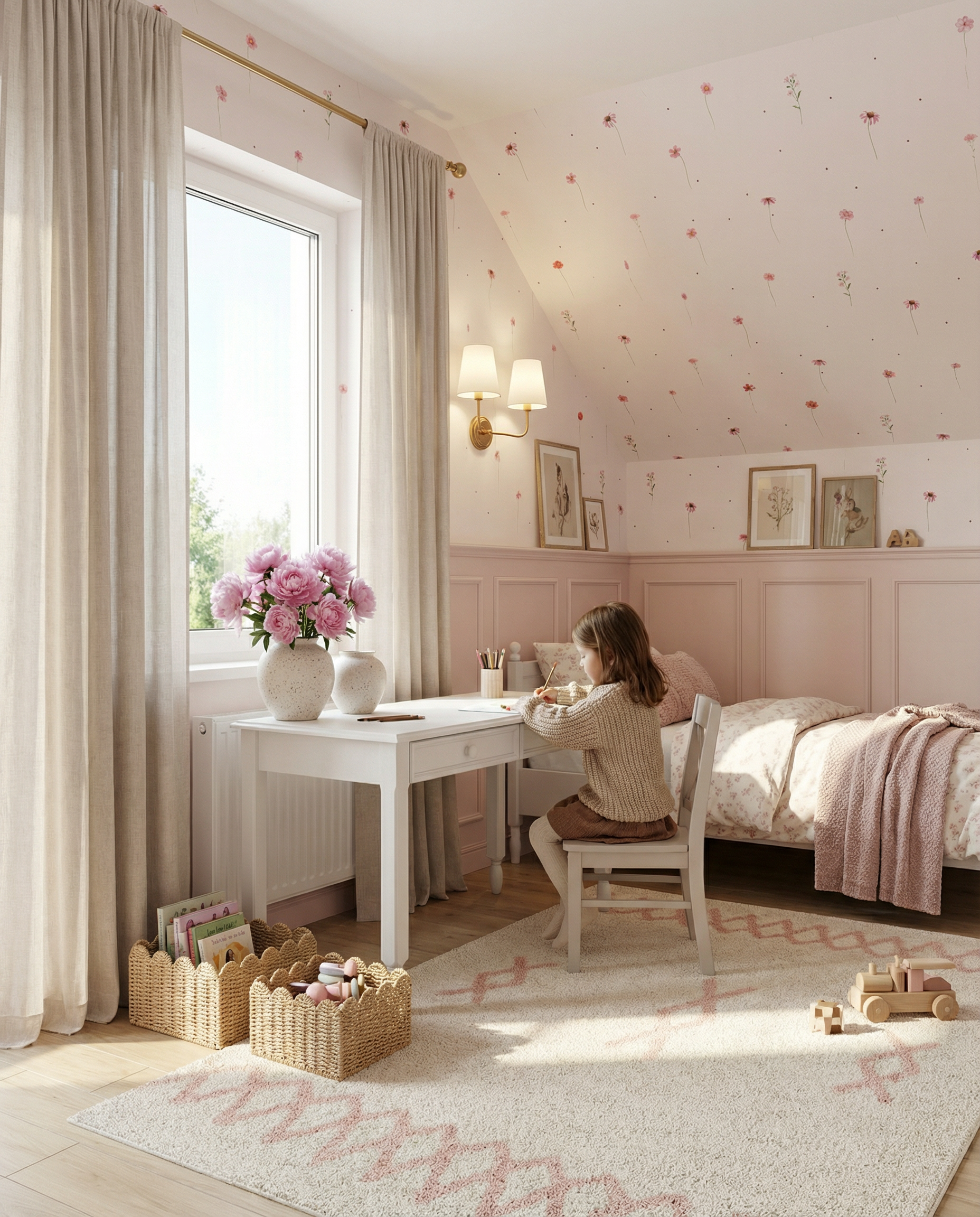 aranżacja pokoju dziewczynki z biurkiem Maxime 