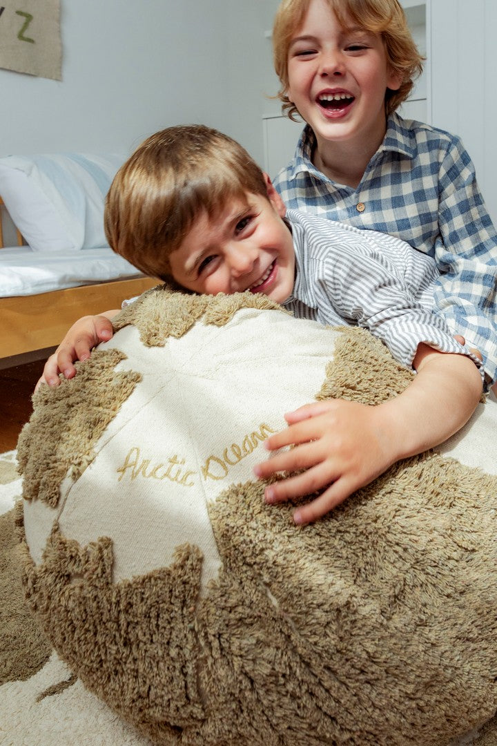 Puf dla dziecka Globus Mapa Świata rugcycled