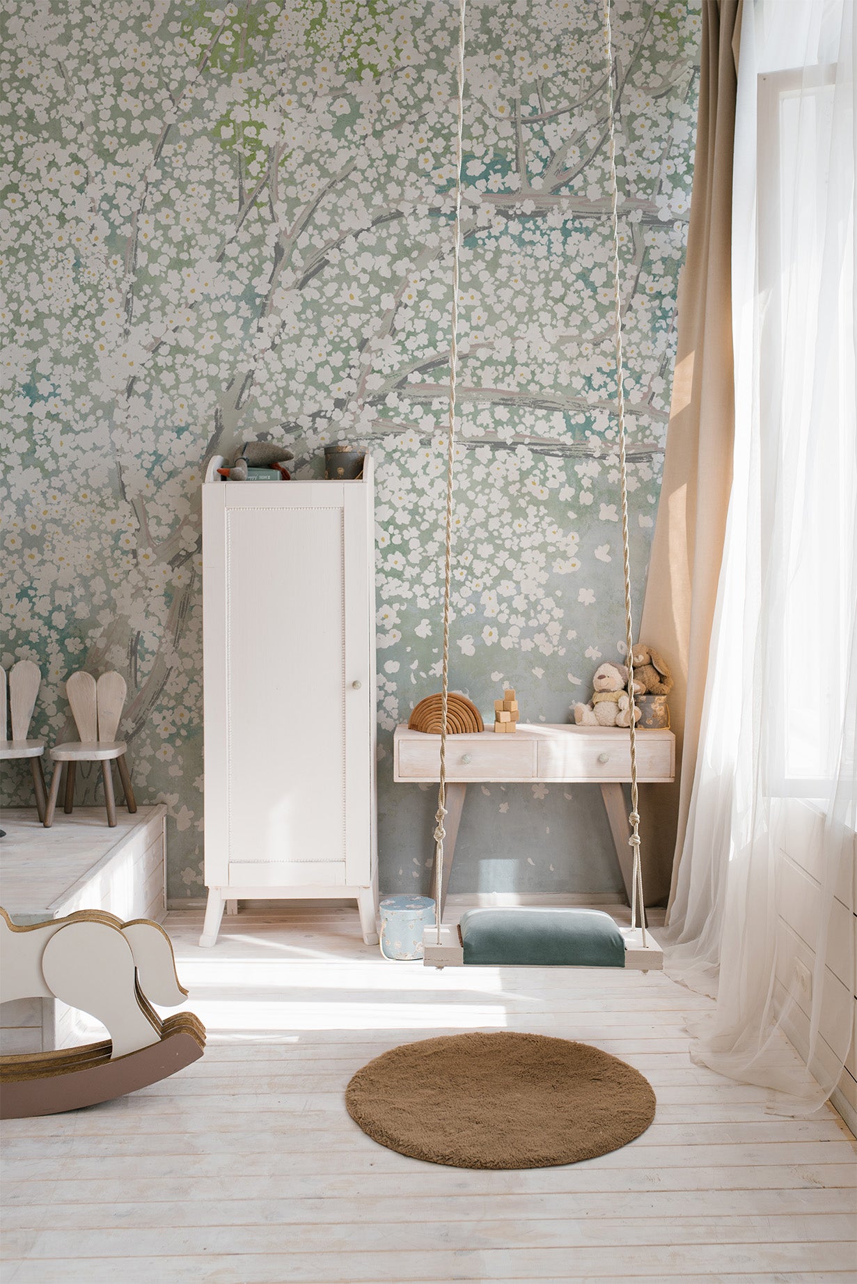 Tapeta japońskie drzewo błękit